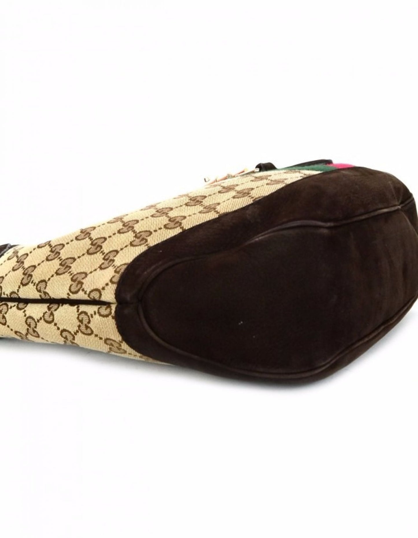 Gucci Monogram Canvas Suede Jackie GG Convertible Bag