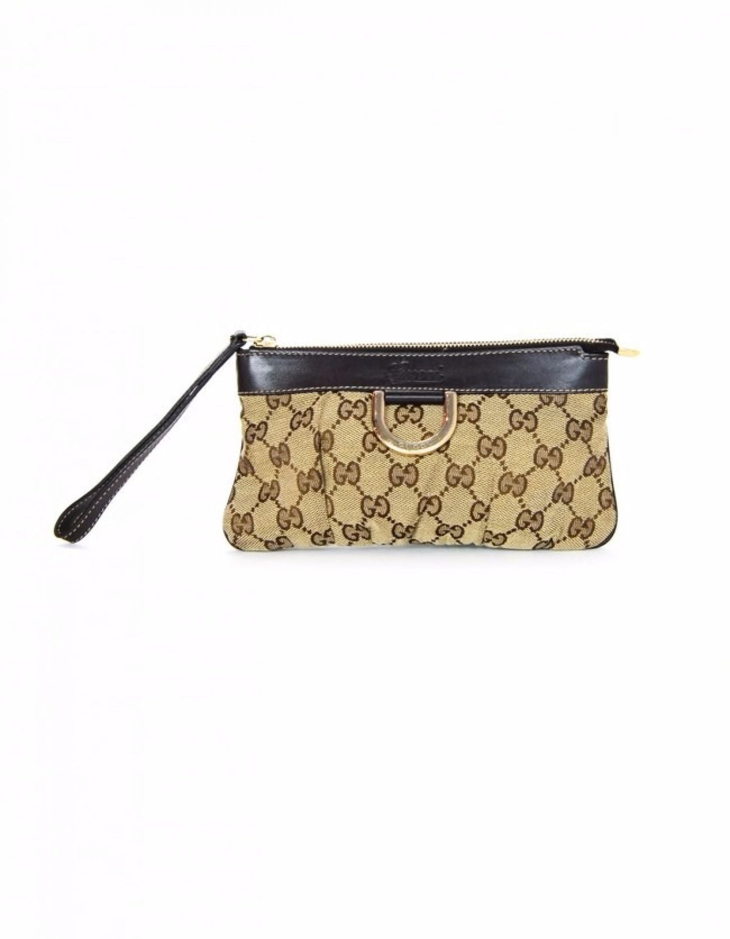 Gucci Monogram GG Canvas D Ring Wristlet
