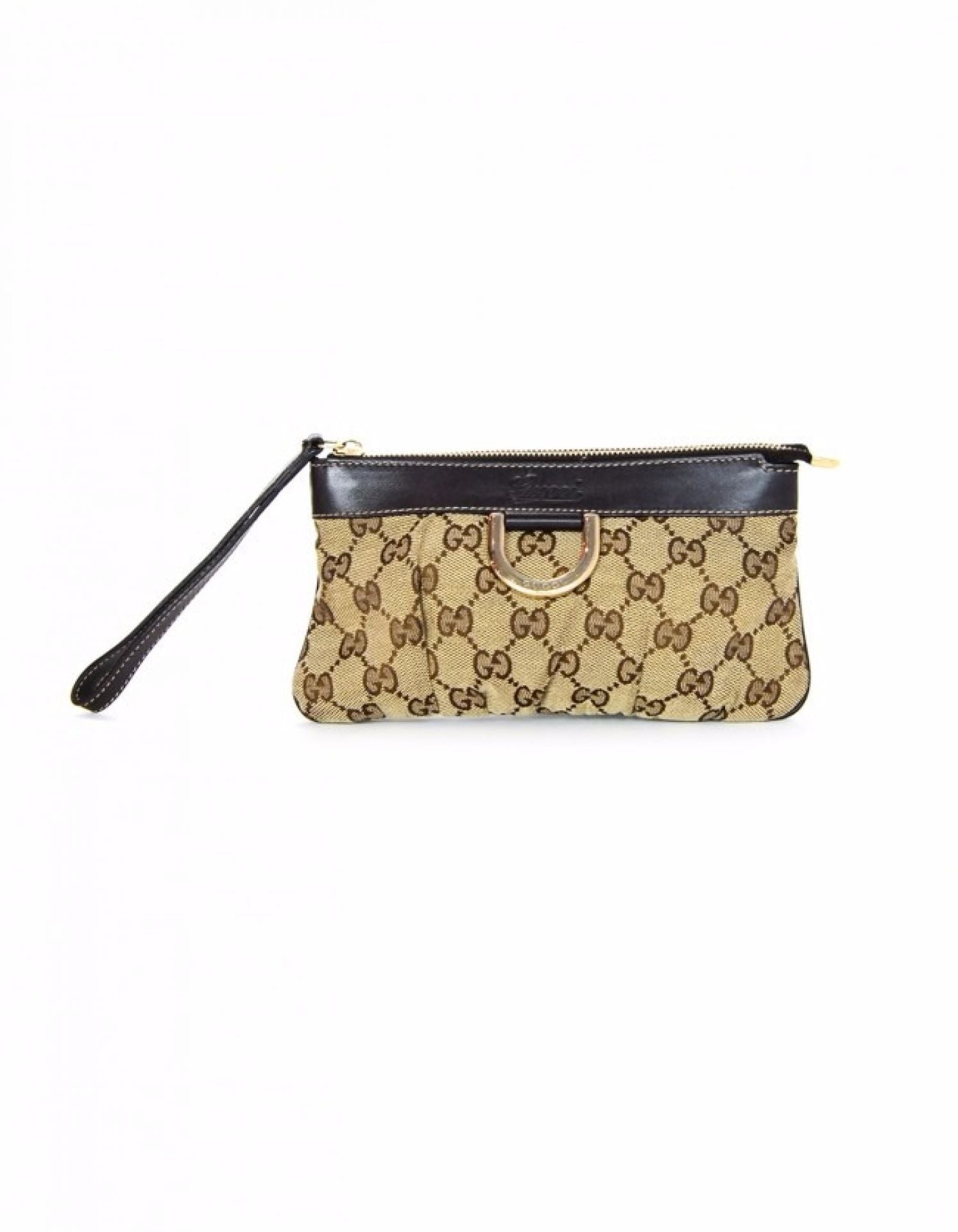 Gucci Monogram GG Canvas D Ring Wristlet