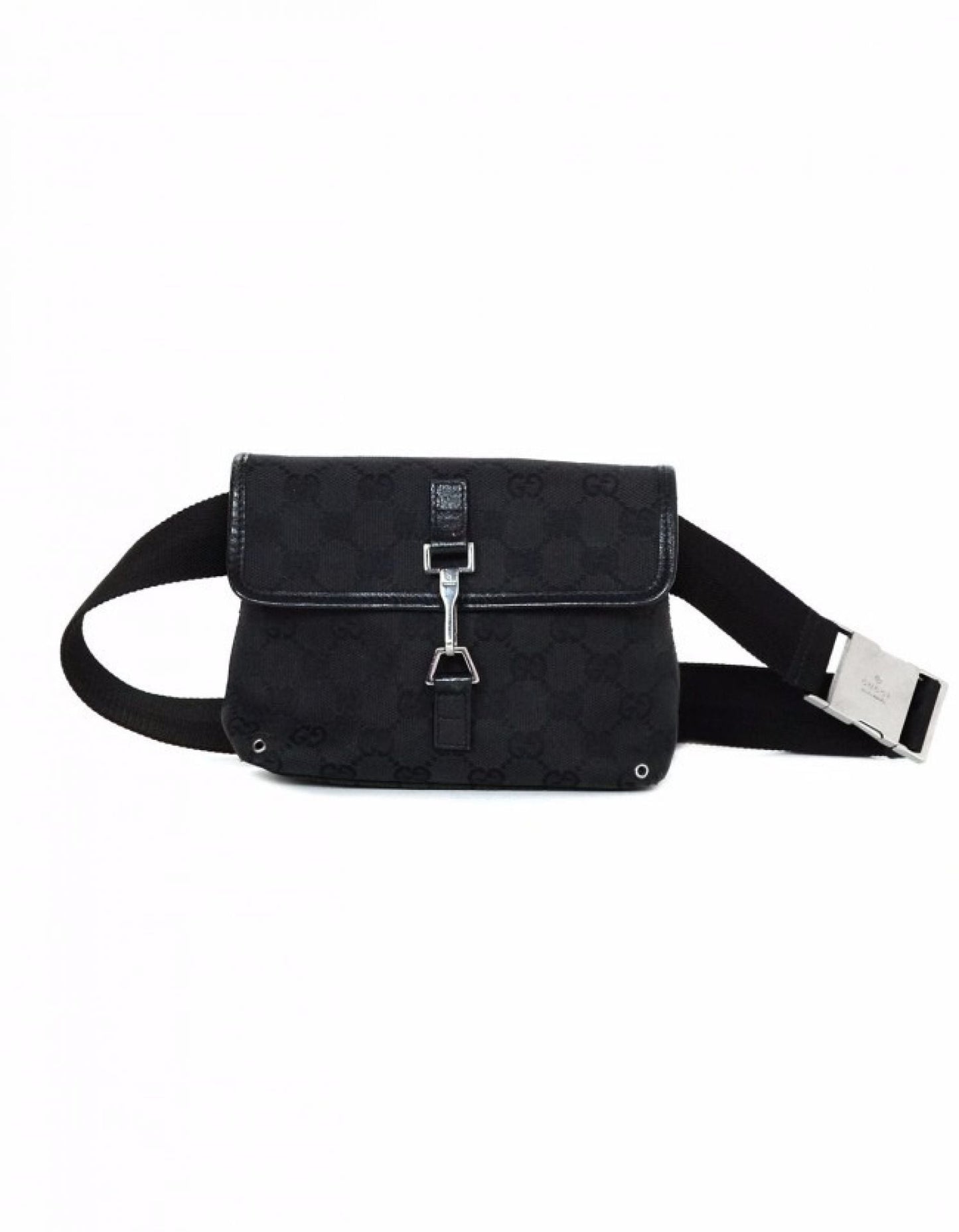 Gucci Black Monogram Pouch Belt Bag