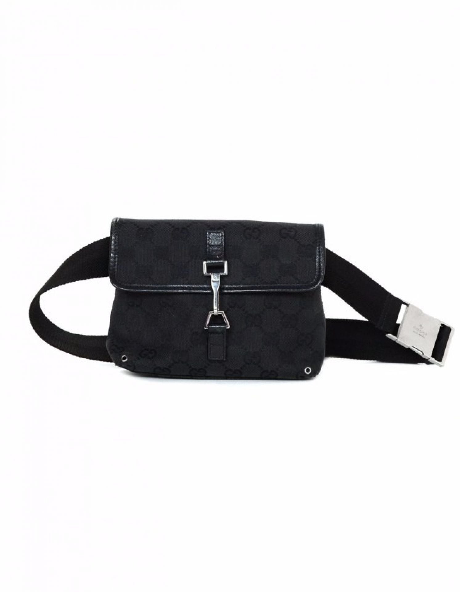 Gucci Black Monogram Pouch Belt Bag