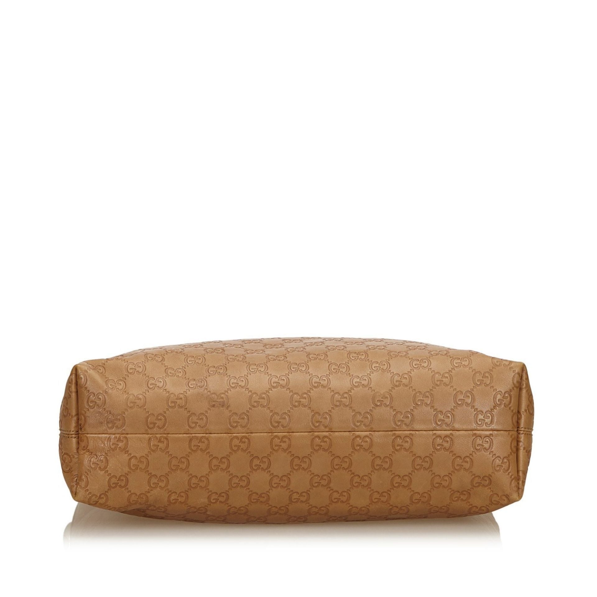 Tan Gucci Leather Guccissima Icon Bit Satchel