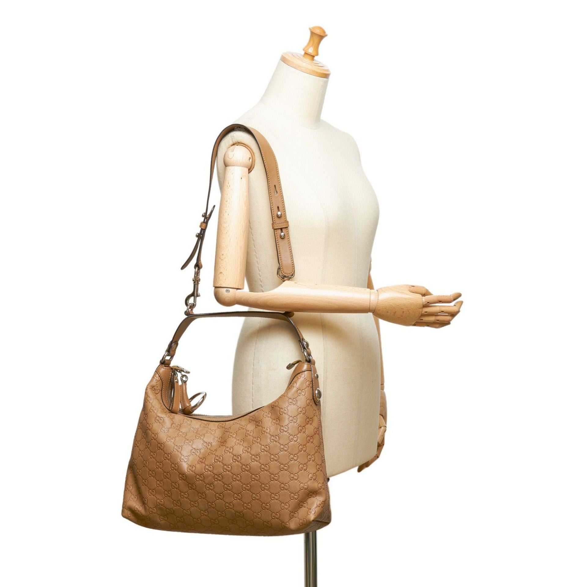 Tan Gucci Leather Guccissima Icon Bit Satchel