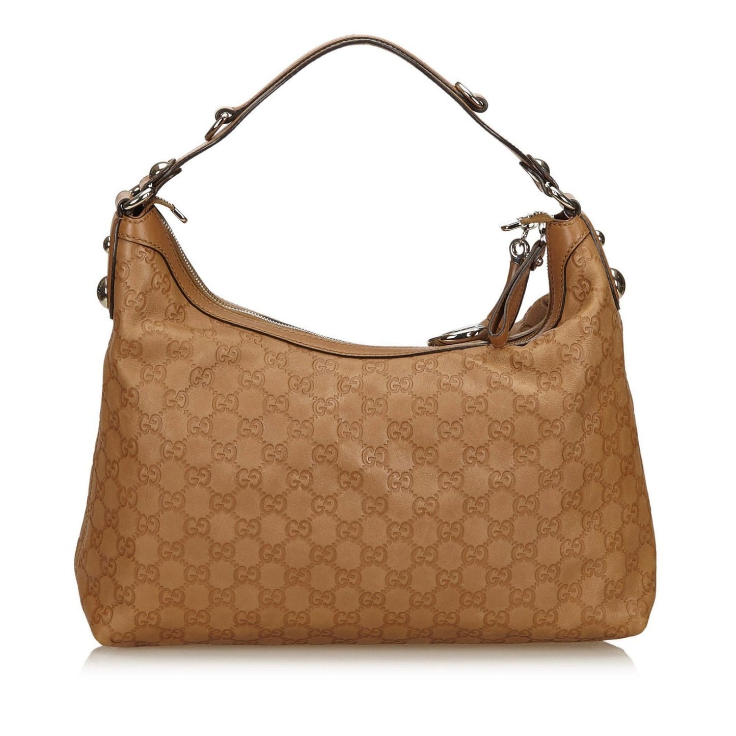 Tan Gucci Leather Guccissima Icon Bit Satchel
