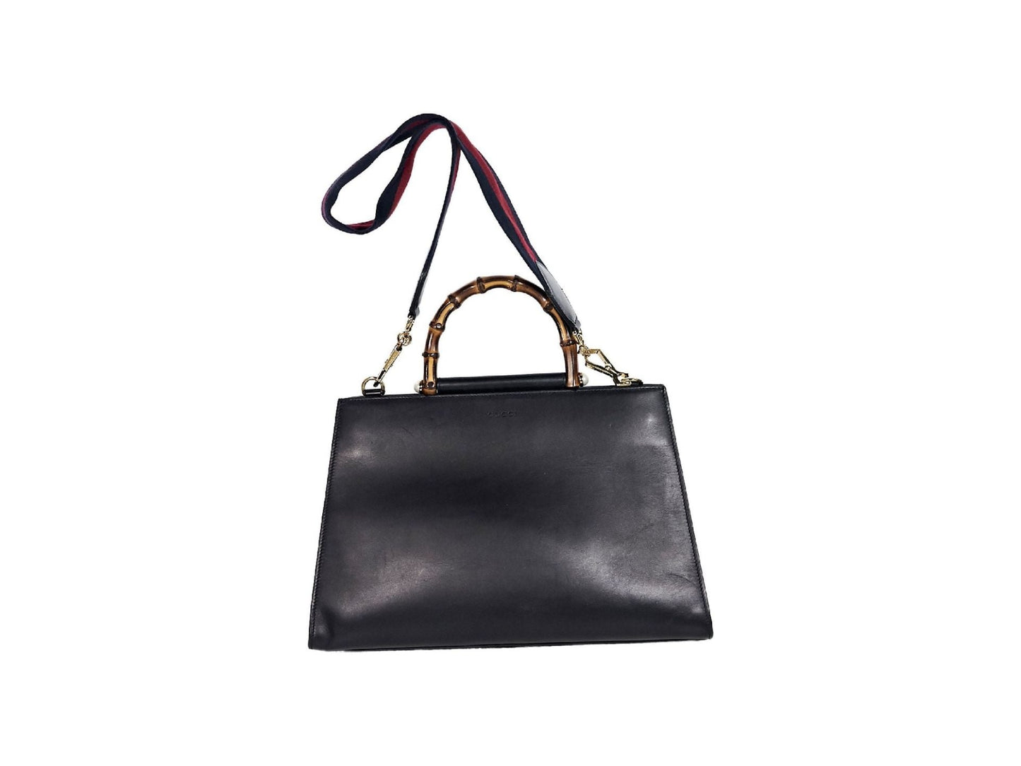 Black & Red Gucci Leather Nymphea Satchel