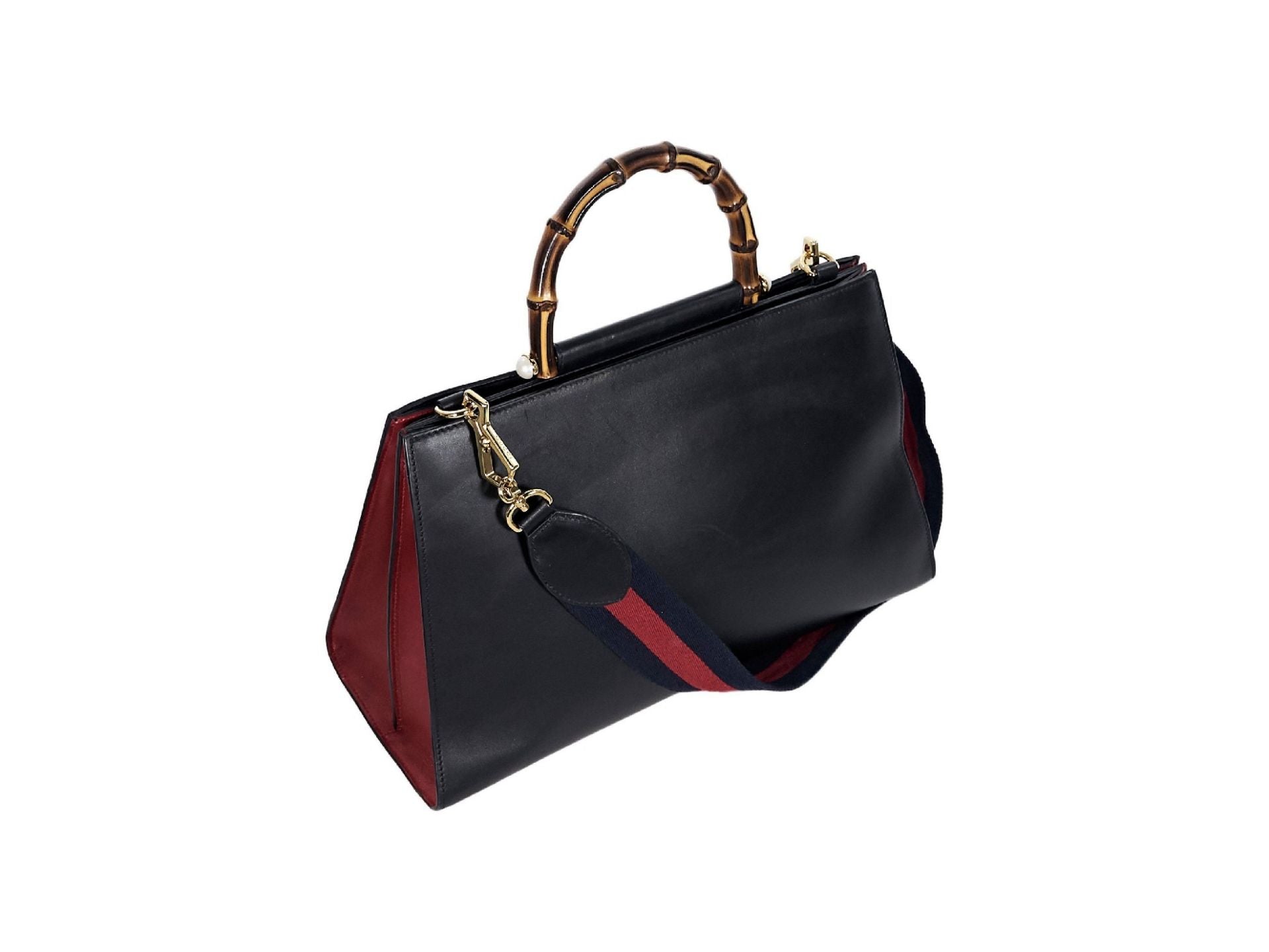 Black & Red Gucci Leather Nymphea Satchel
