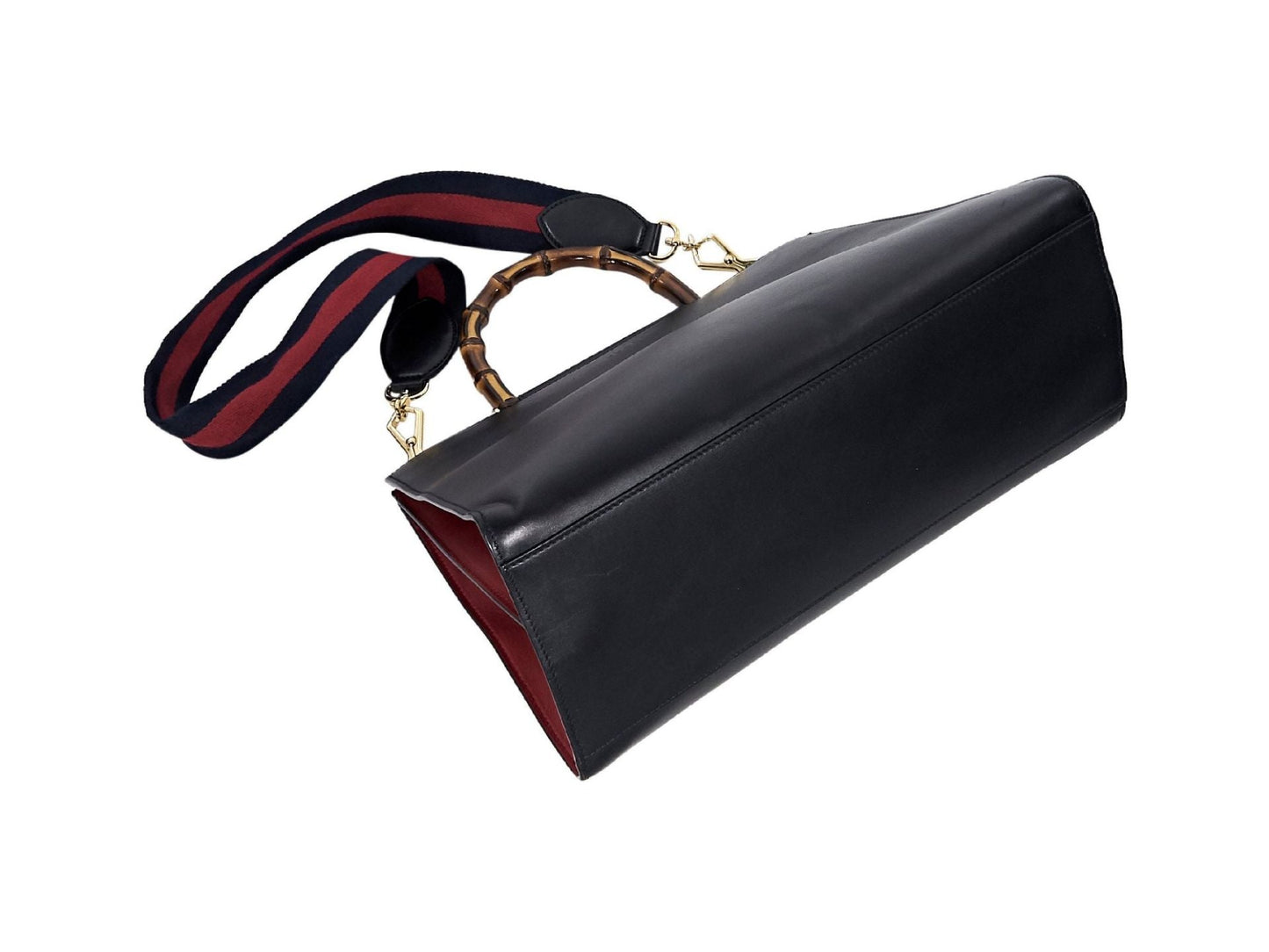 Black & Red Gucci Leather Nymphea Satchel