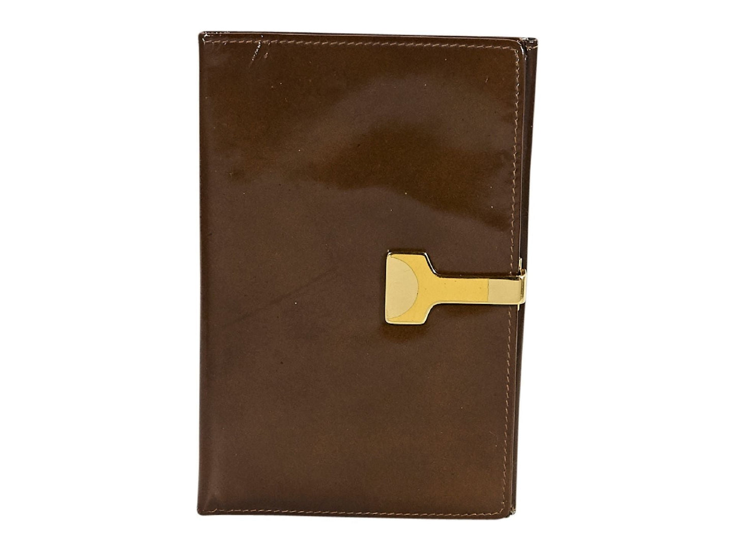 Brown Gucci Patent Leather Slim Wallet