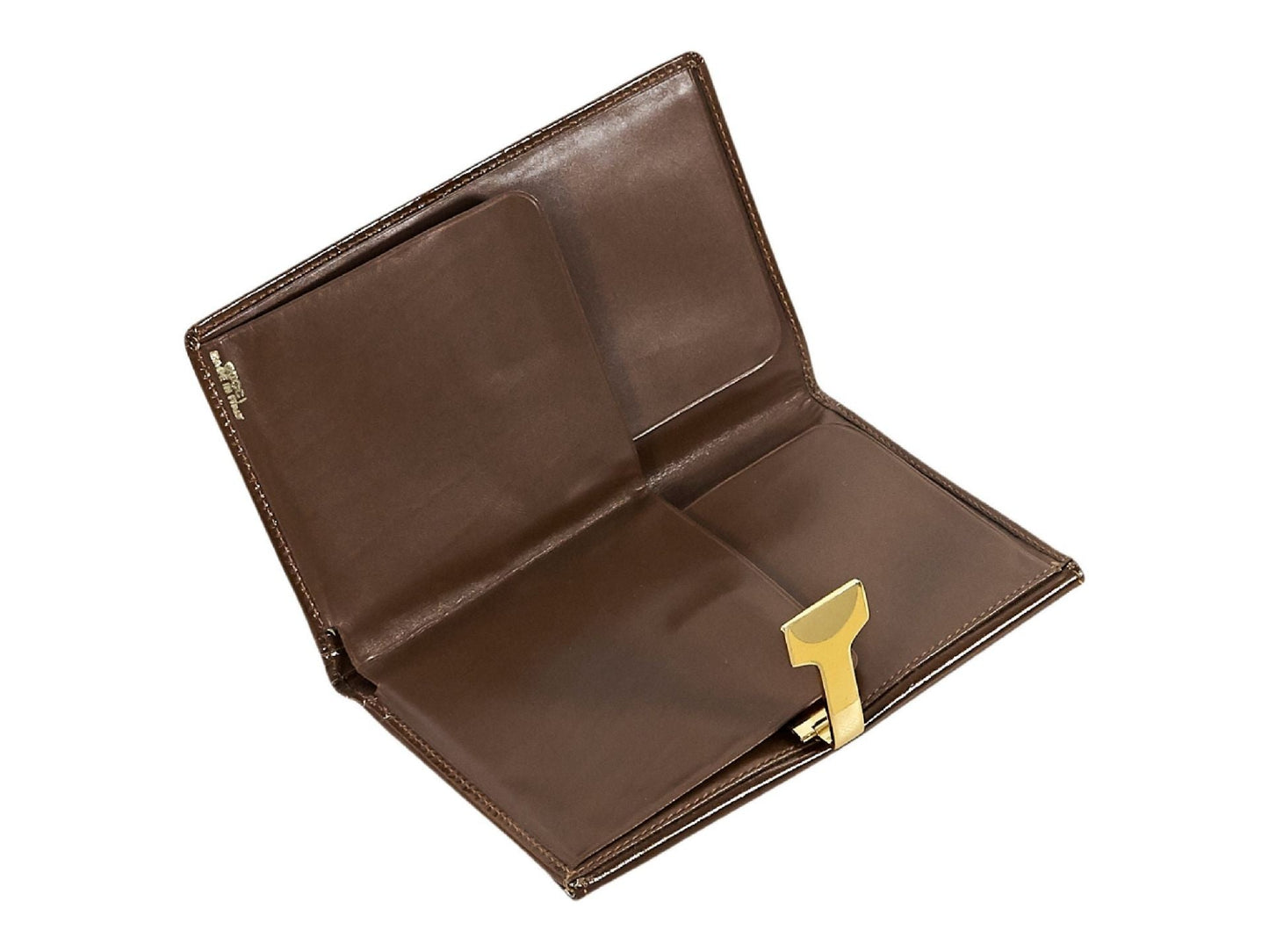 Brown Gucci Patent Leather Slim Wallet