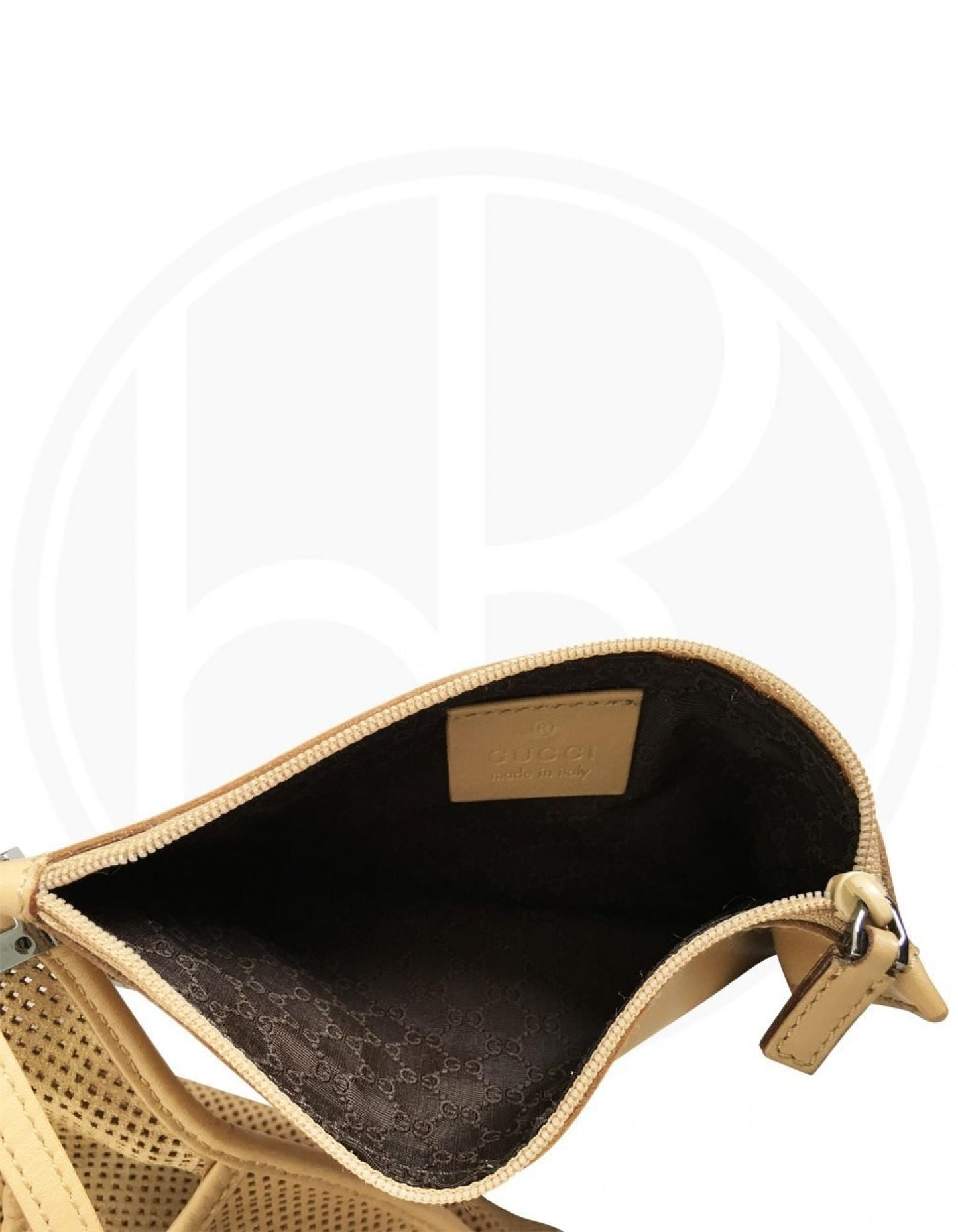 GUCCI Beige Jackie O Double Handle Perforated Hobo