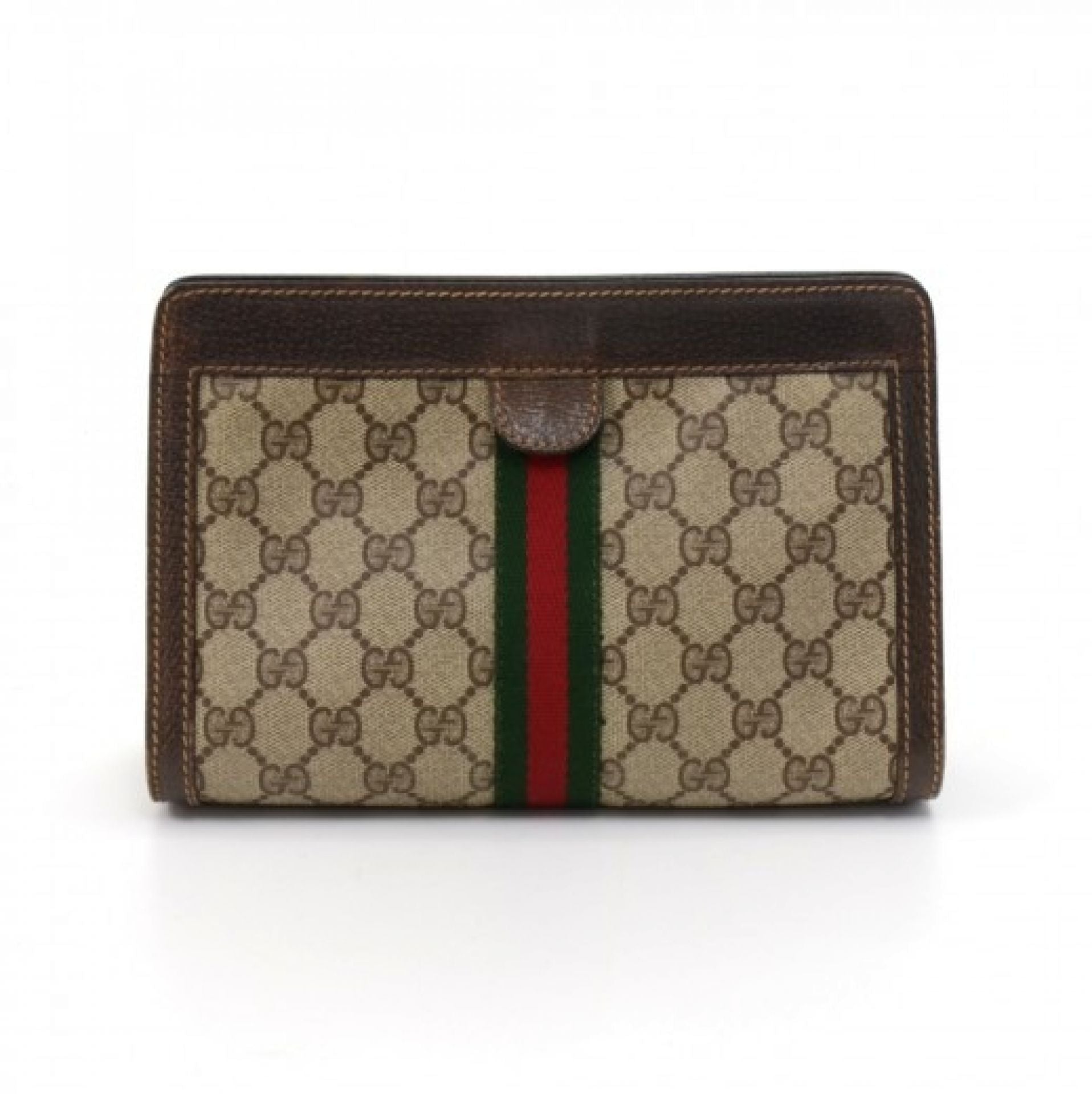 Gucci Accessory Collection GG Supreme Coated Canvas Clutch Bag