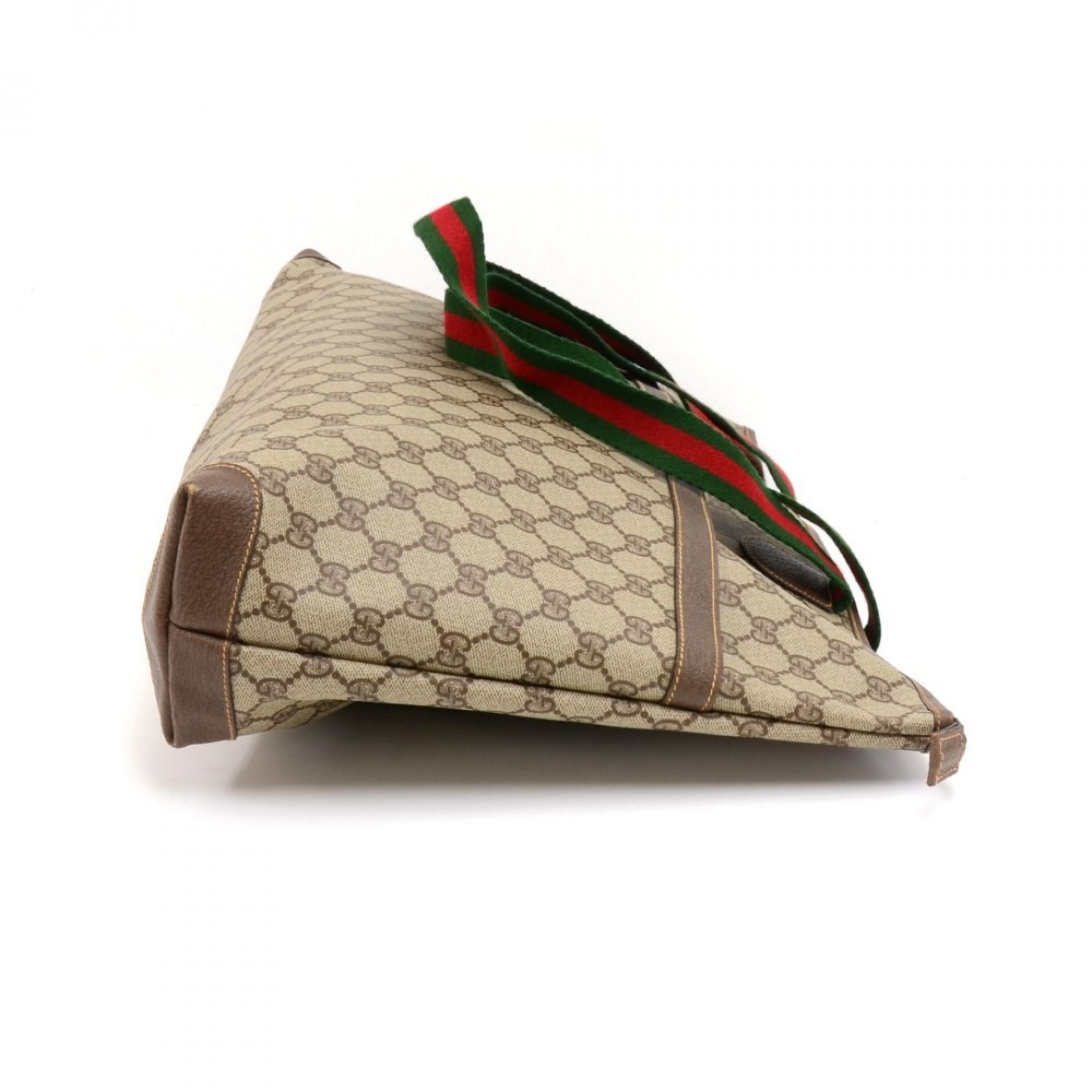 Gucci Beige GG Supreme Coated Canvas Web XLarge Tote Bag