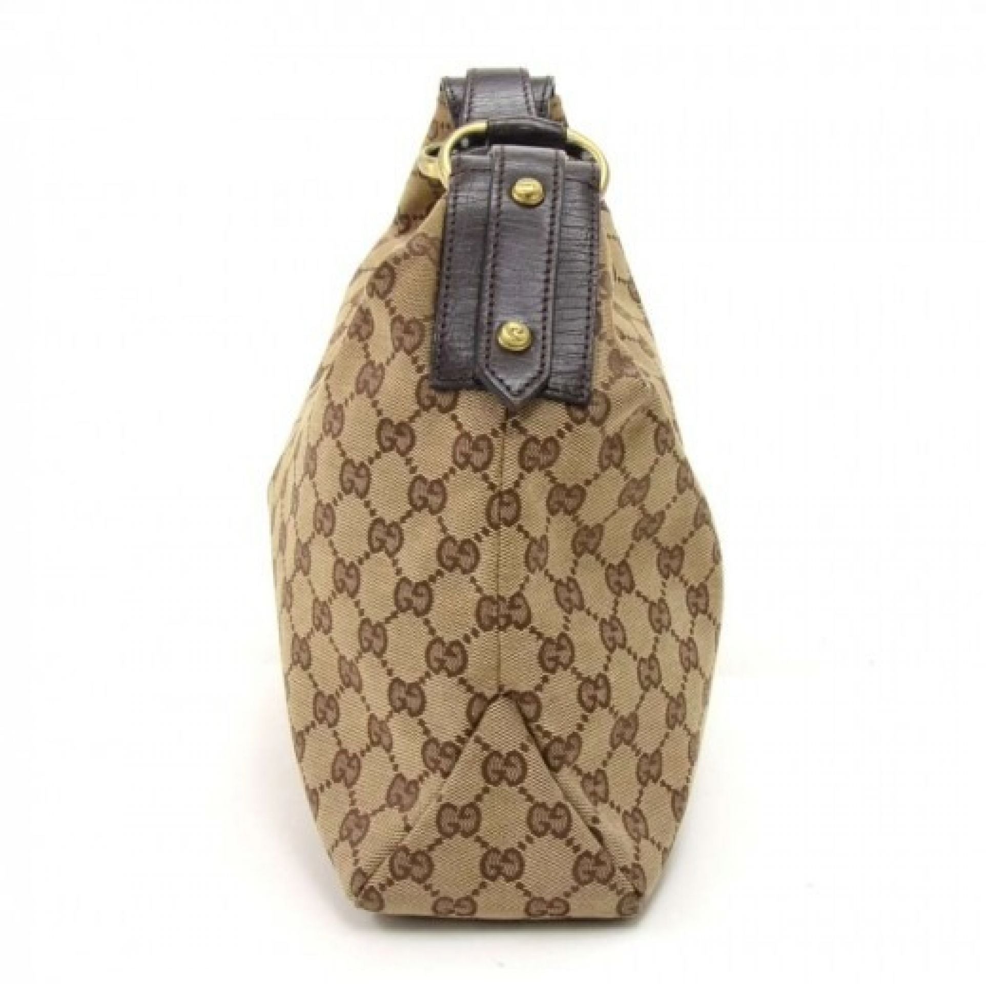Gucci GG Monogram Canvas Horsebit Strap Hobo Bag