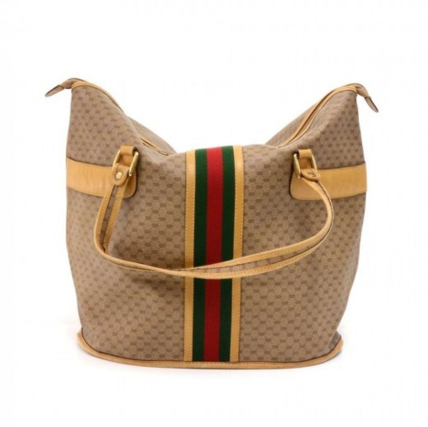 Gucci Micro GG Supreme Coated Canvas x Leather Large Travel Tote Bag