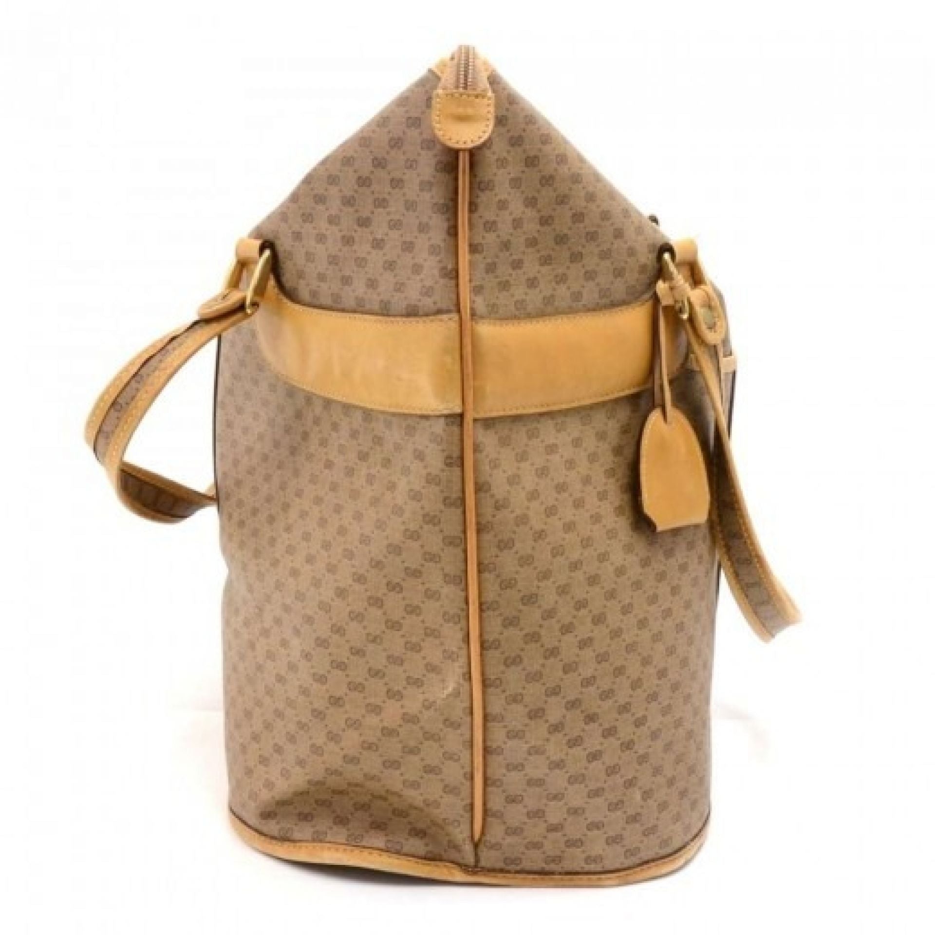 Gucci Micro GG Supreme Coated Canvas x Leather Large Travel Tote Bag