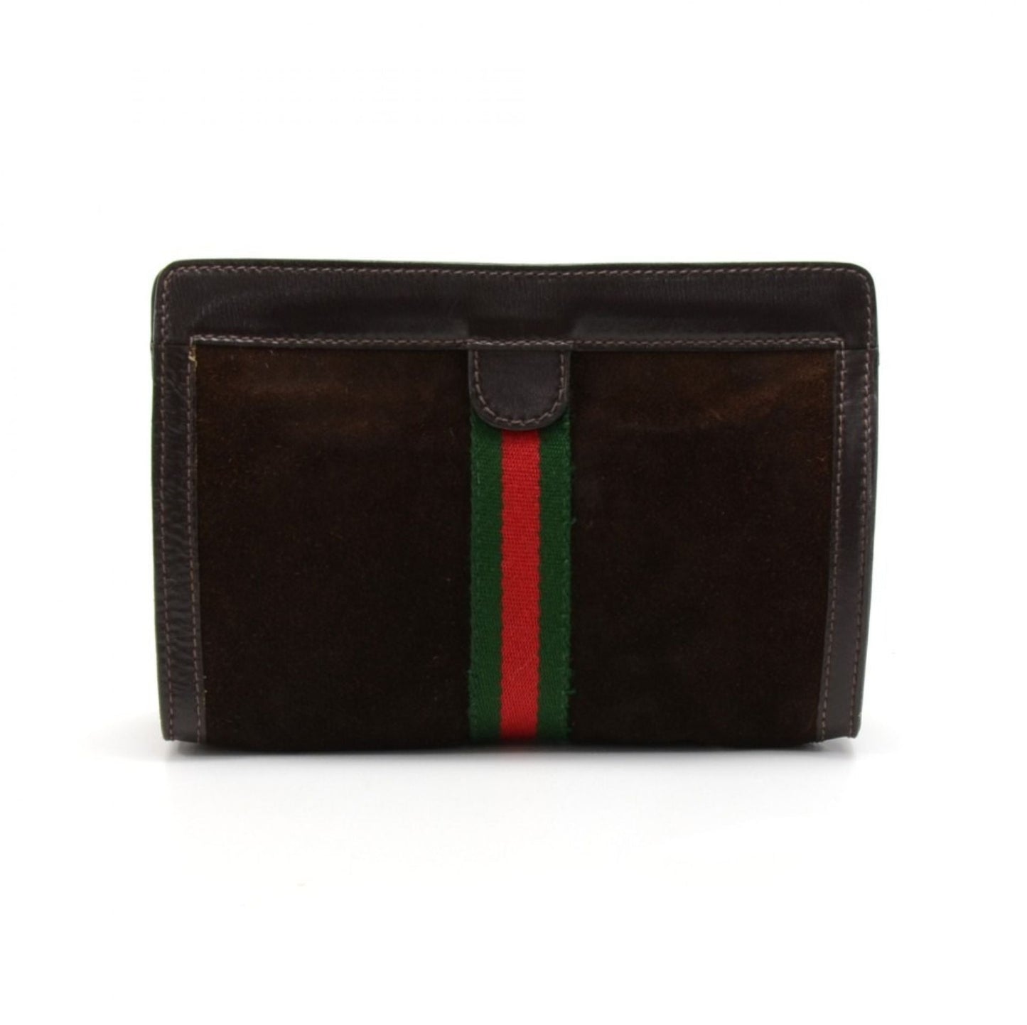 Gucci Parfums Collection Brown Suede Leather Clutch Bag