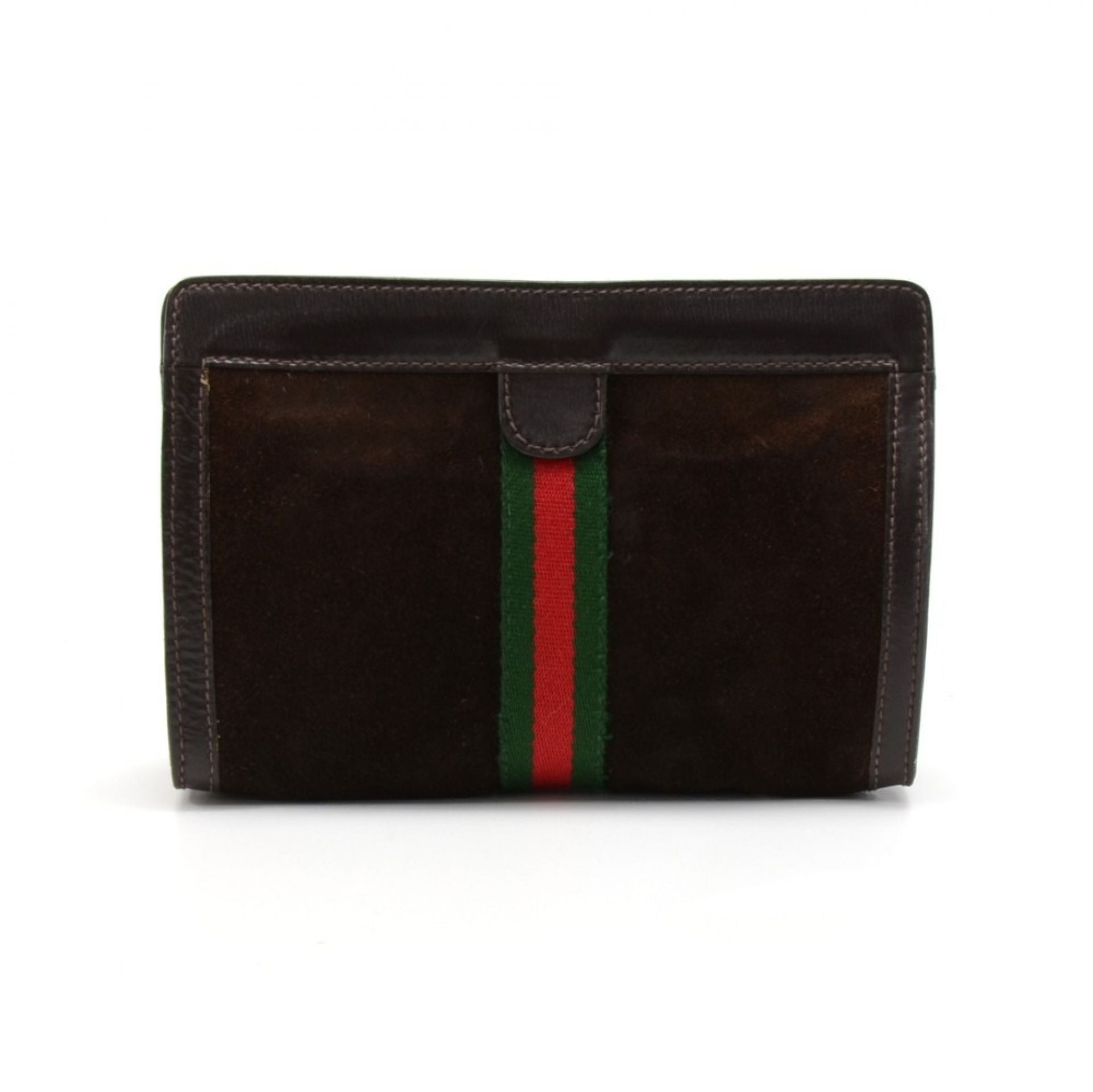 Gucci Parfums Collection Brown Suede Leather Clutch Bag