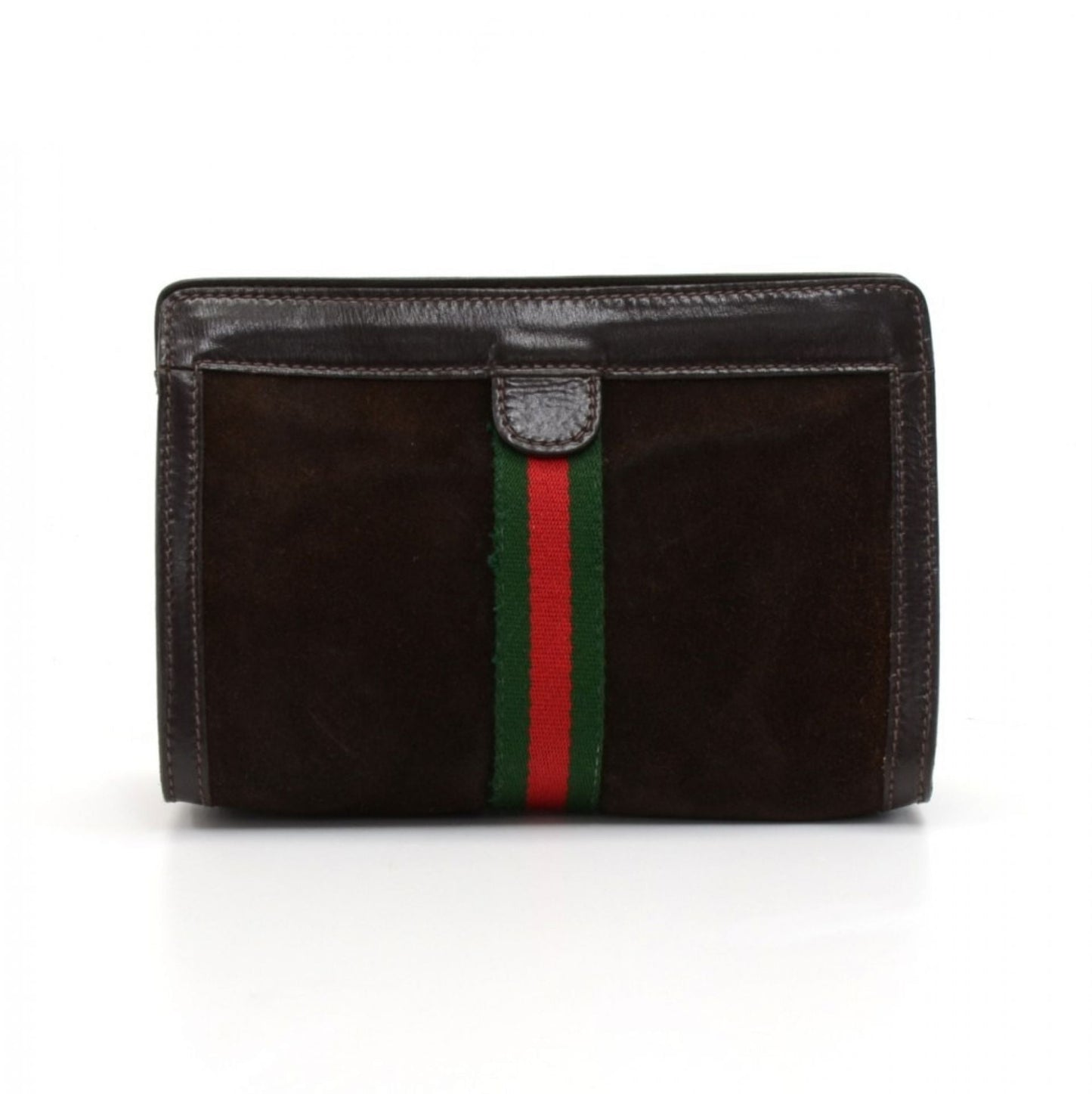 Gucci Parfums Collection Brown Suede Leather Clutch Bag