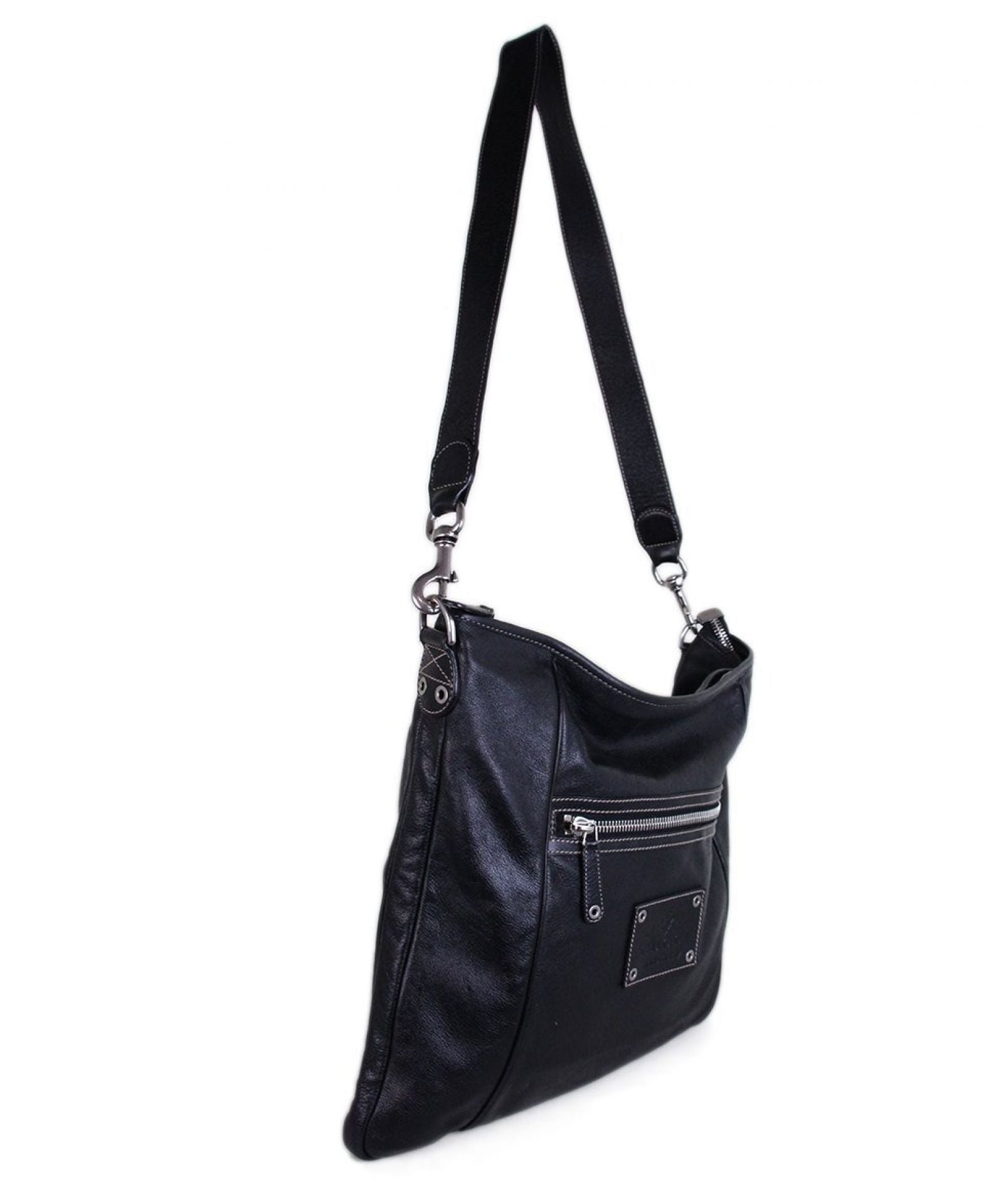 GUCCI BLACK LEATHER SHOULDER HANDBAG