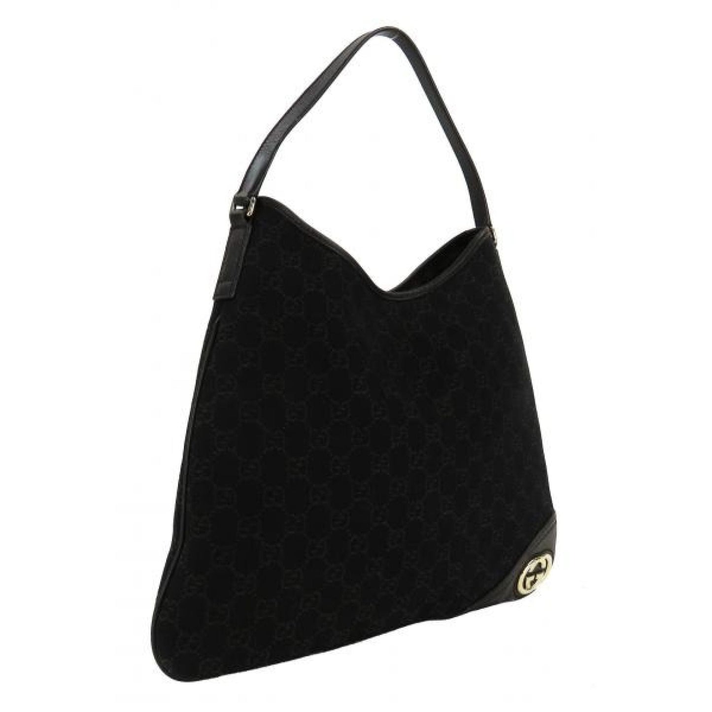 Gucci Black and Brown GG Canvas New Britt Medium Hobo Bag