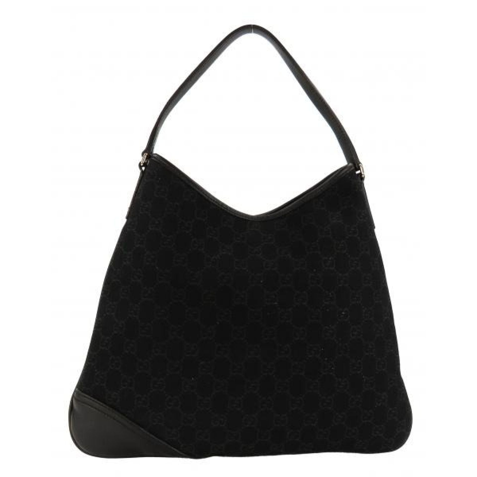 Gucci Black and Brown GG Canvas New Britt Medium Hobo Bag