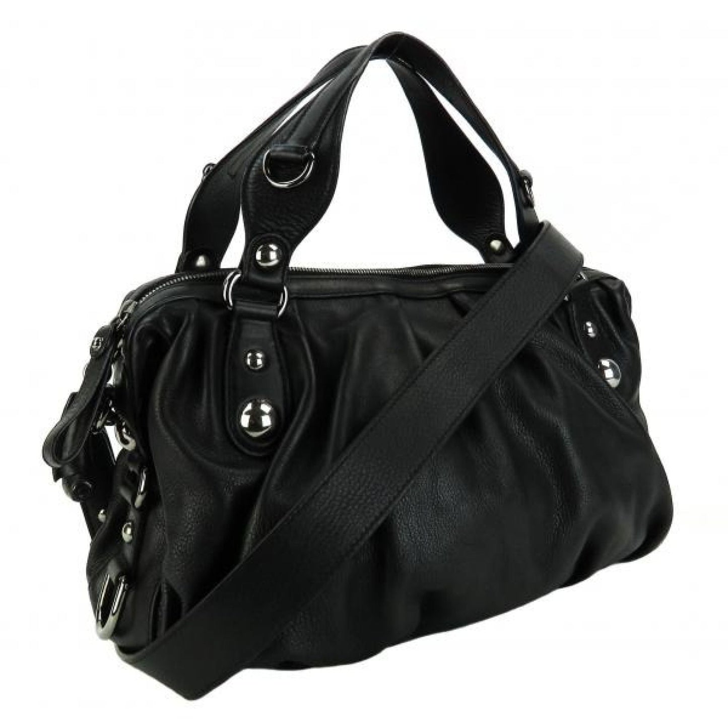 Gucci Black Leather Medium Icon Bit Satchel Bag