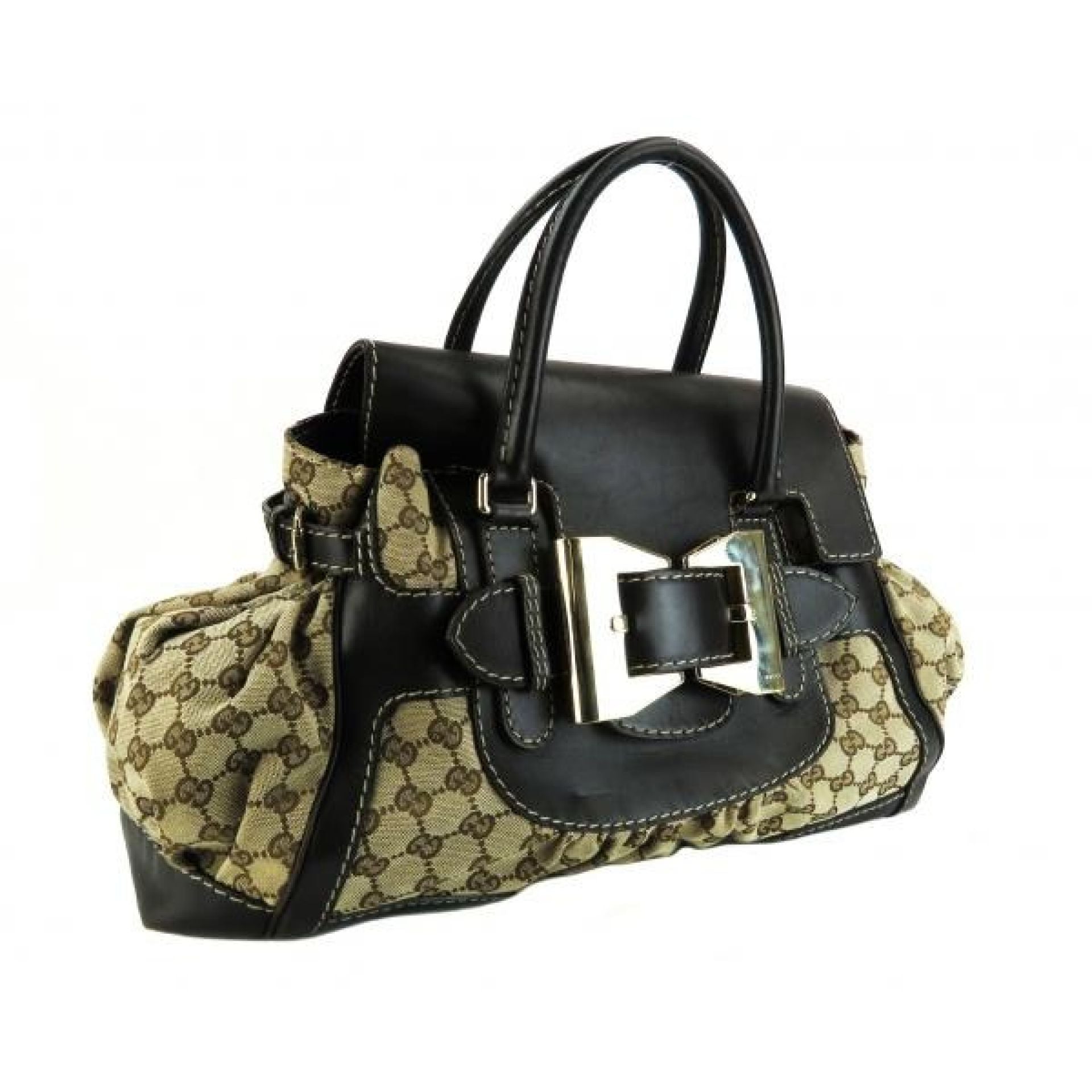 Gucci Brown Monogram Canvas Queen Large Top Handle Tote Bag