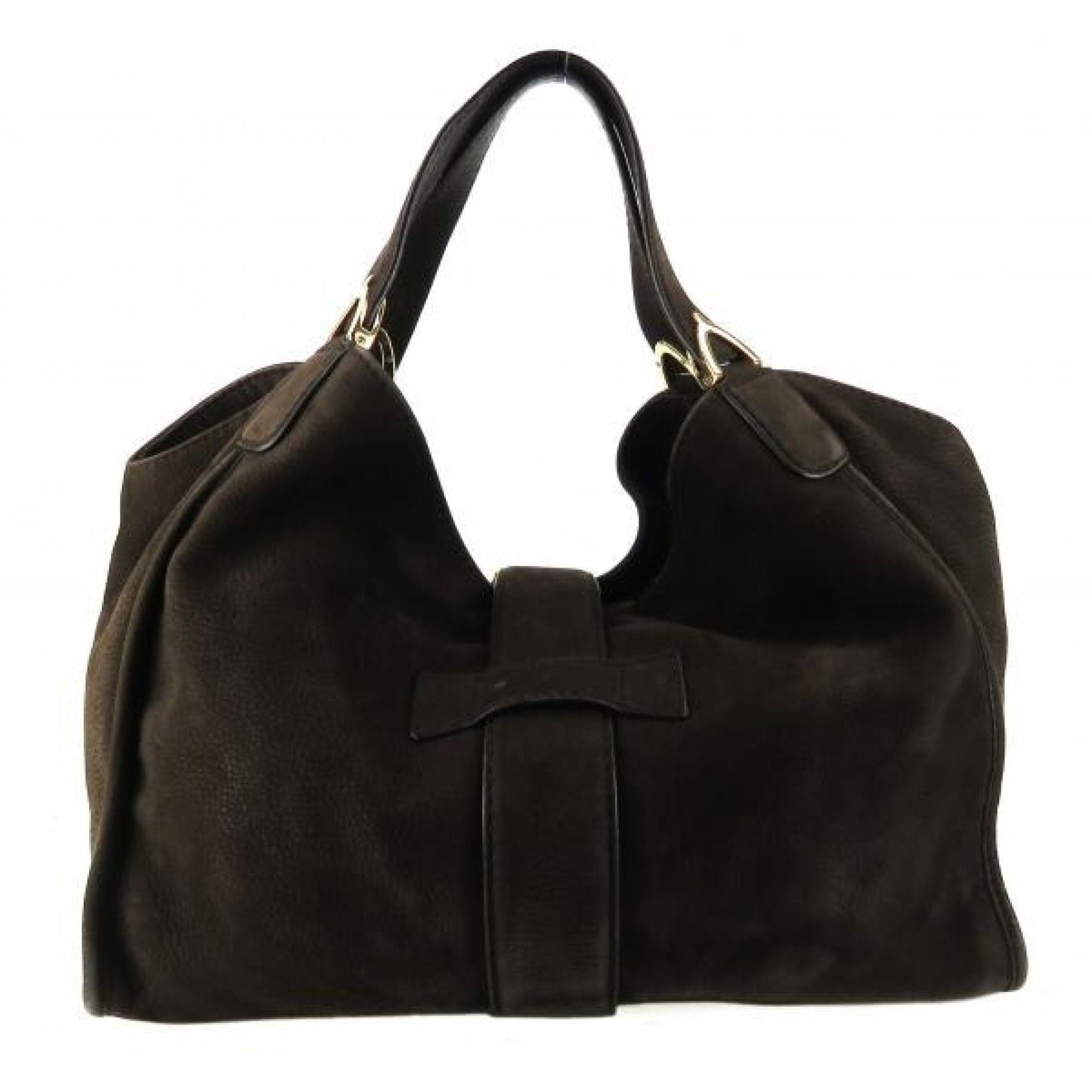 Gucci Brown Nubuck Leather Stirrup Hobo Bag