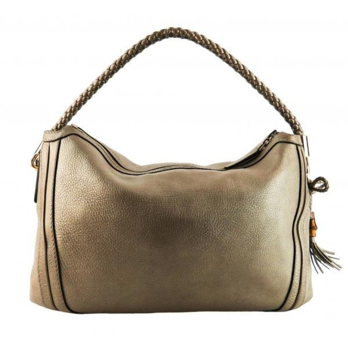 Gucci Gold Metallic Pebbled Leather Bella Hobo Bag