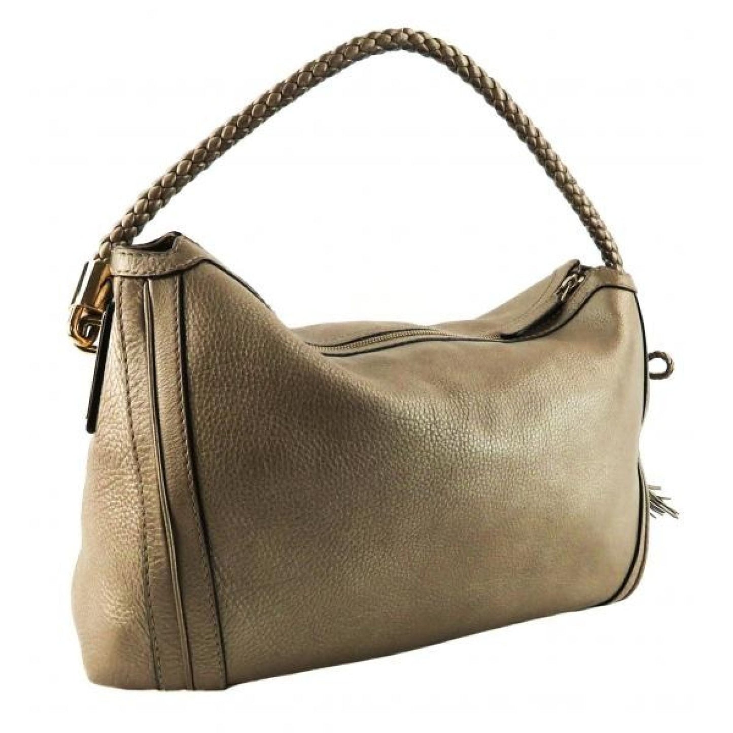Gucci Gold Metallic Pebbled Leather Bella Hobo Bag