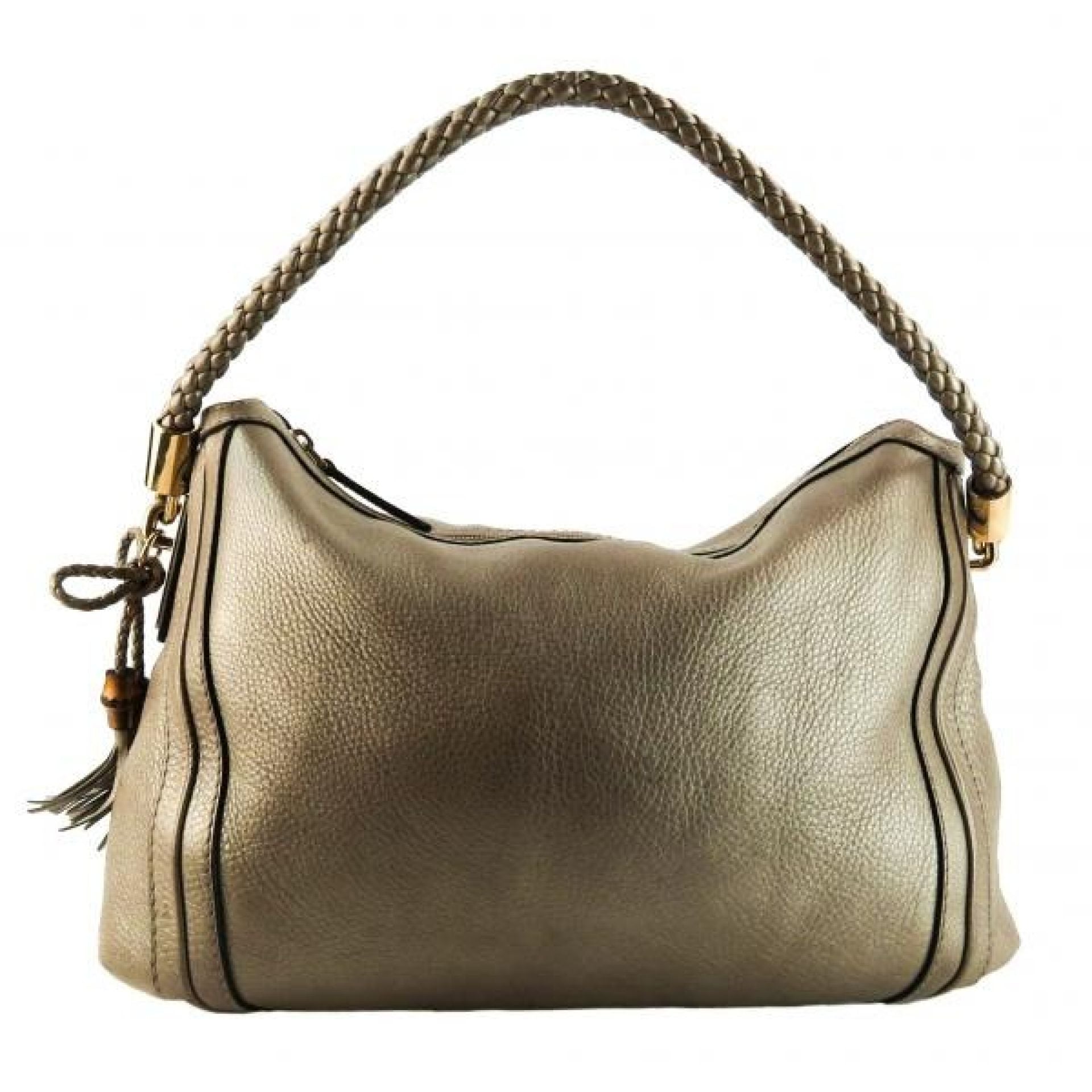 Gucci Gold Metallic Pebbled Leather Bella Hobo Bag