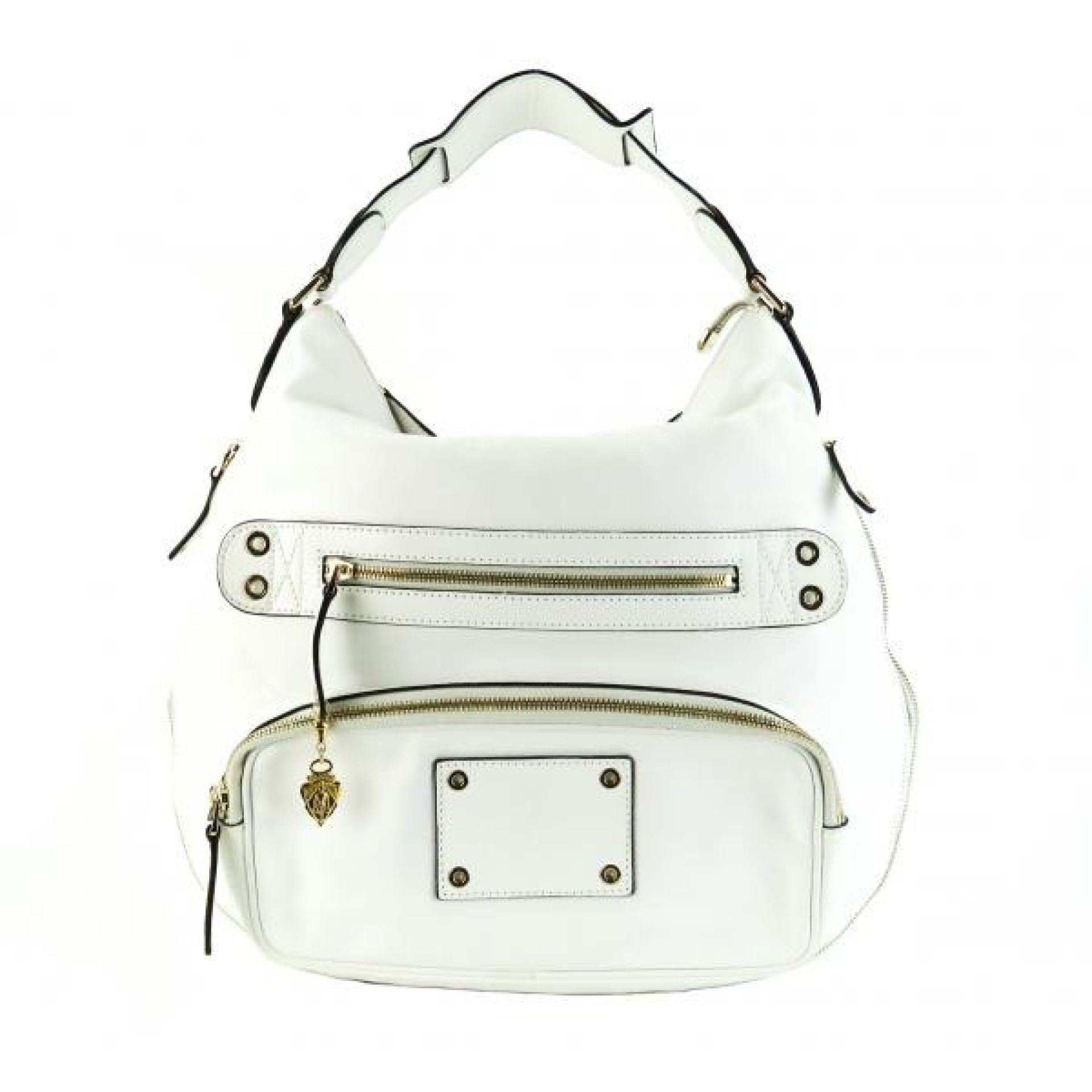 Gucci White Leather Medium Voyager Hobo Bag