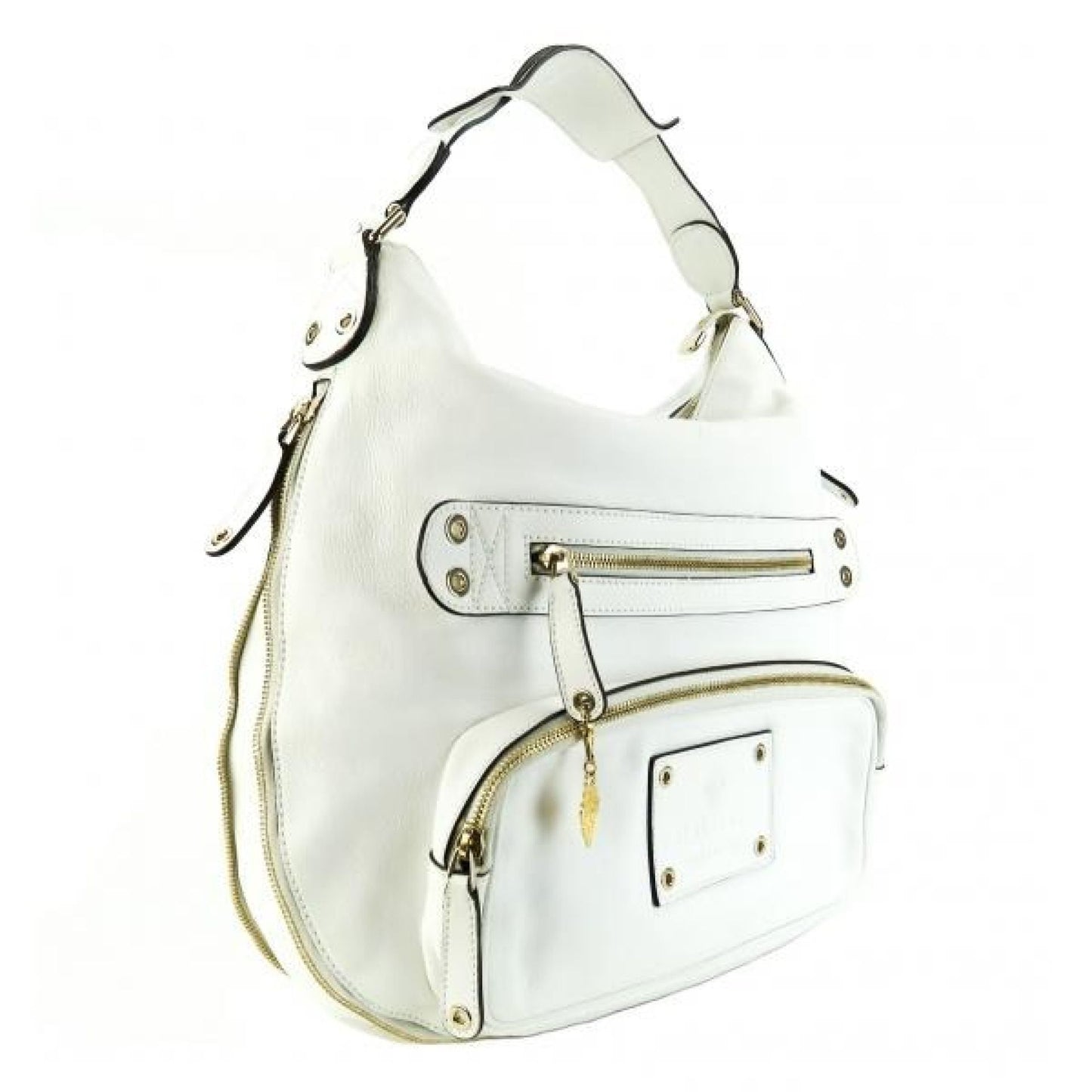 Gucci White Leather Medium Voyager Hobo Bag