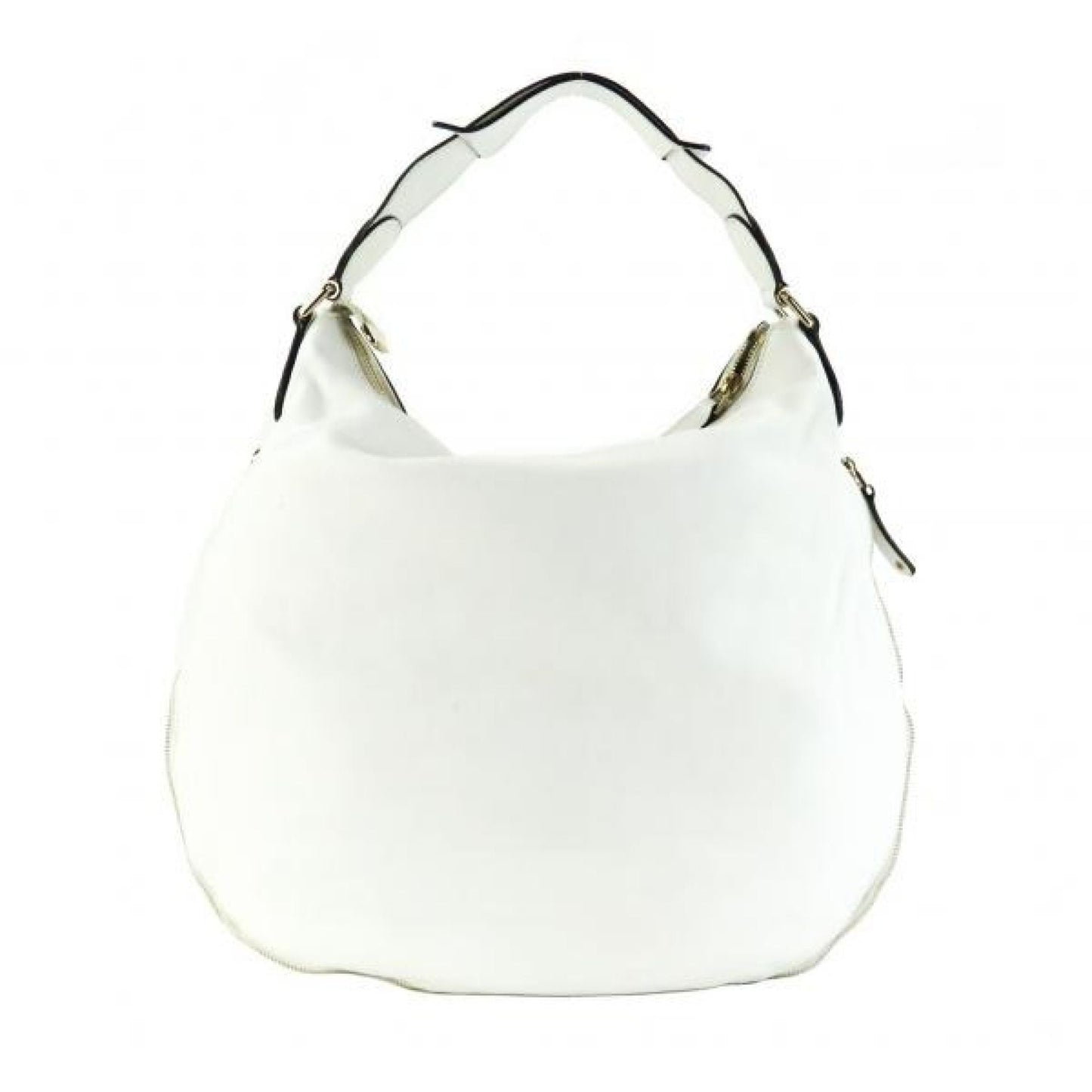 Gucci White Leather Medium Voyager Hobo Bag