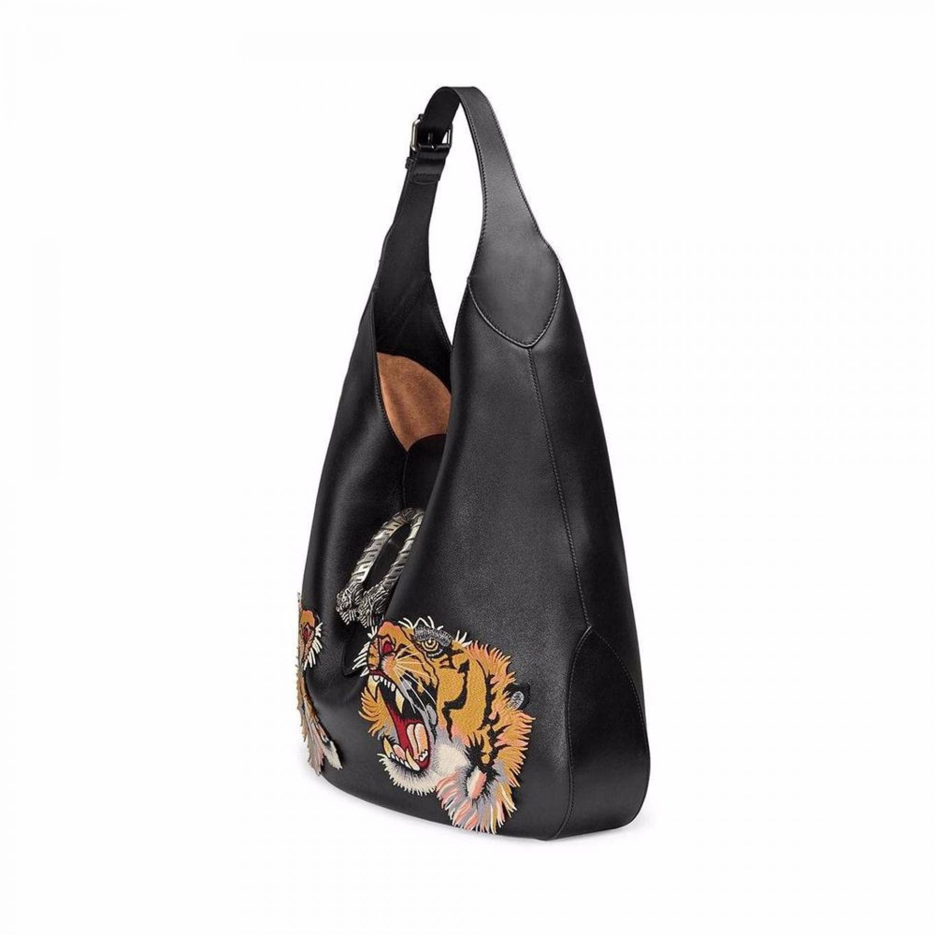 GUCCI DIONYSUS EMBROIDERED MAXI LEATHER HOBO BAG
