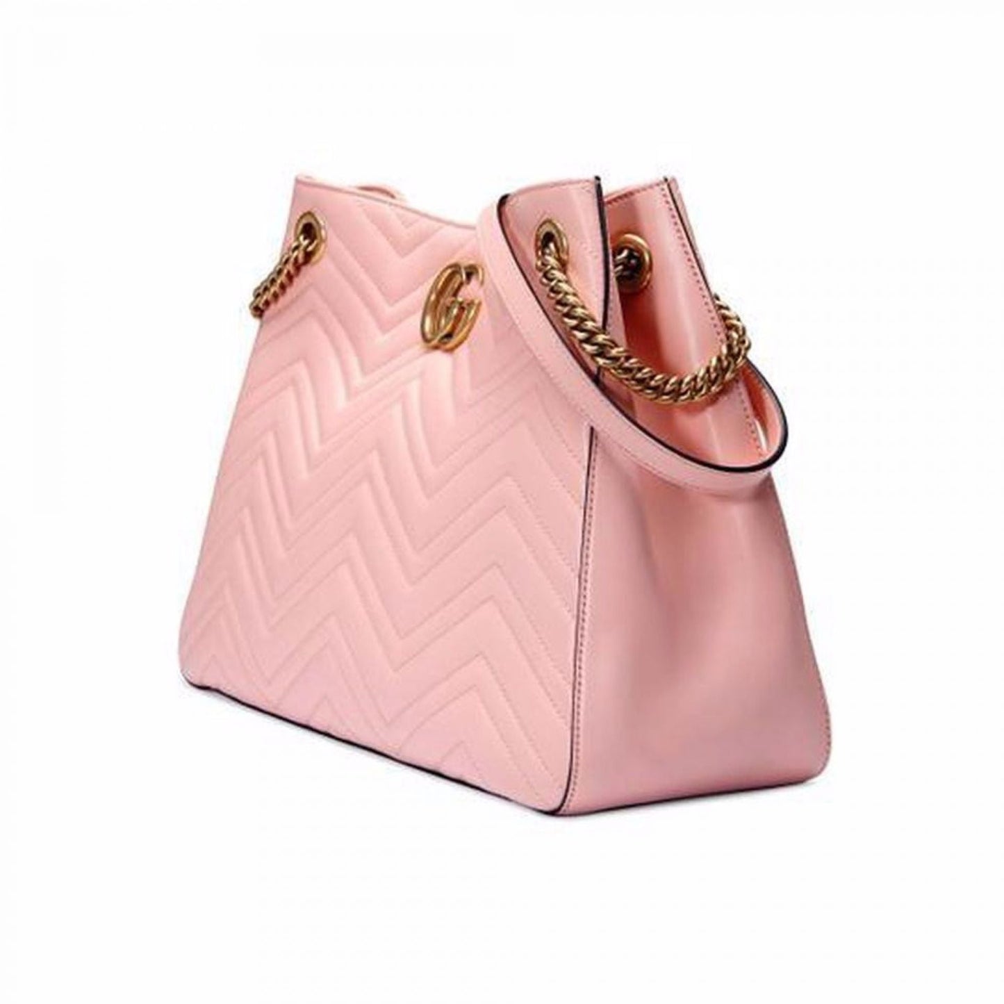 GUCCI PINK GG MARMONT MATELASSE LEATHER SHOULDER BAG