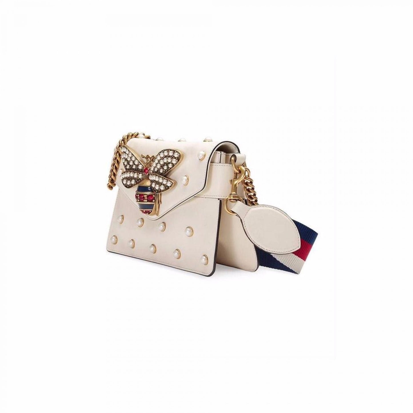 GUCCI BROADWAY WHITE LEATHER CLUTCH
