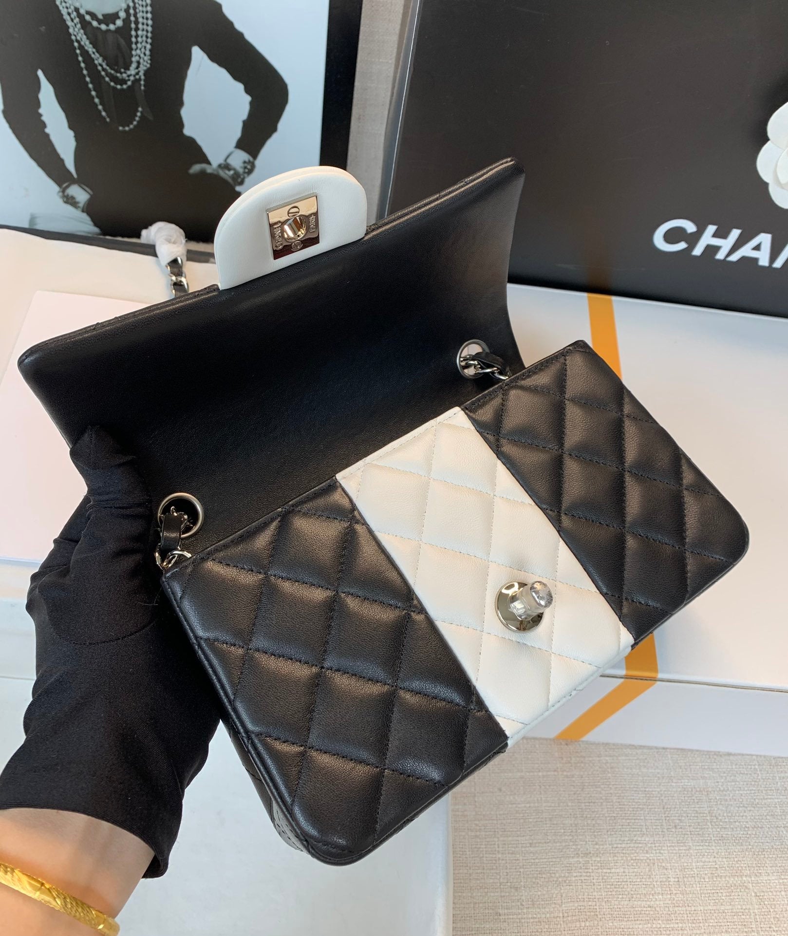 Chlmini Top Qualityap Bag And For Women Black White Travel Bag
