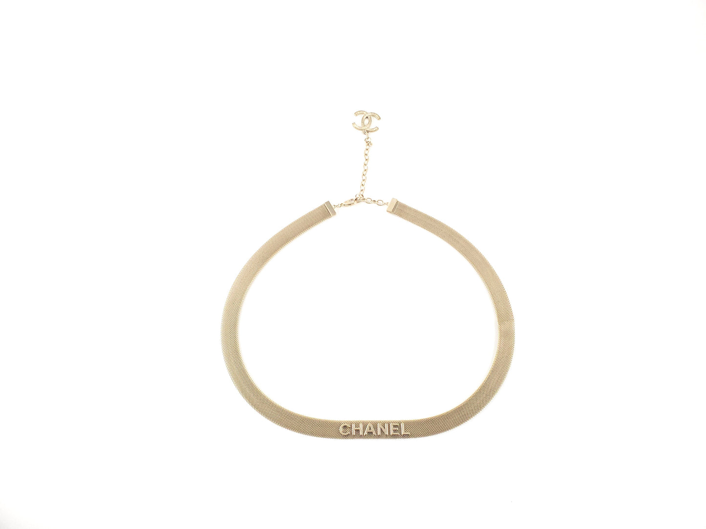 Chanel 2017 Fancy Light Gold Chain Logo Hip Belt 80