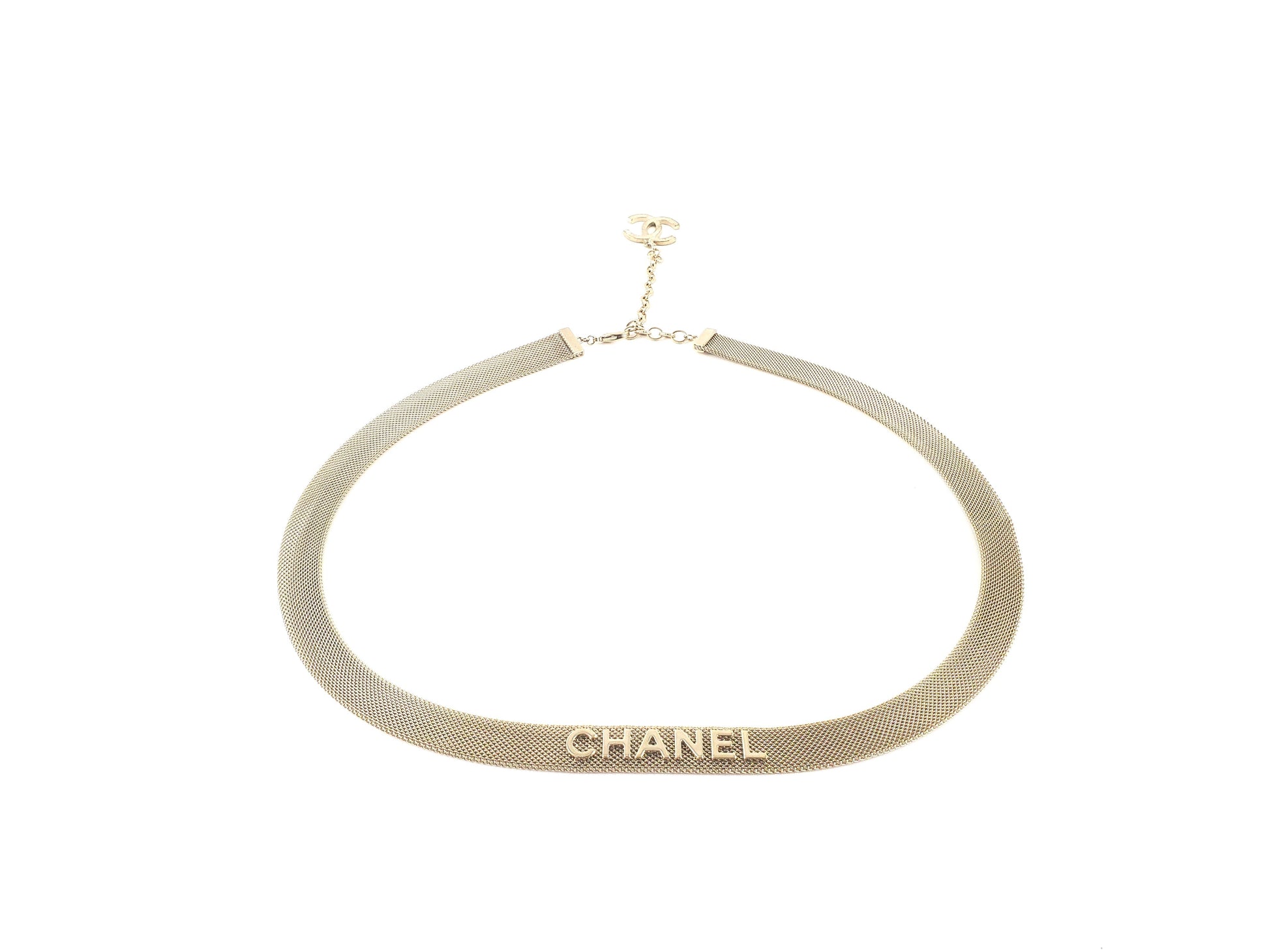 Chanel Fancy Light Gold Chain Logo Hip Belt 80 Bag