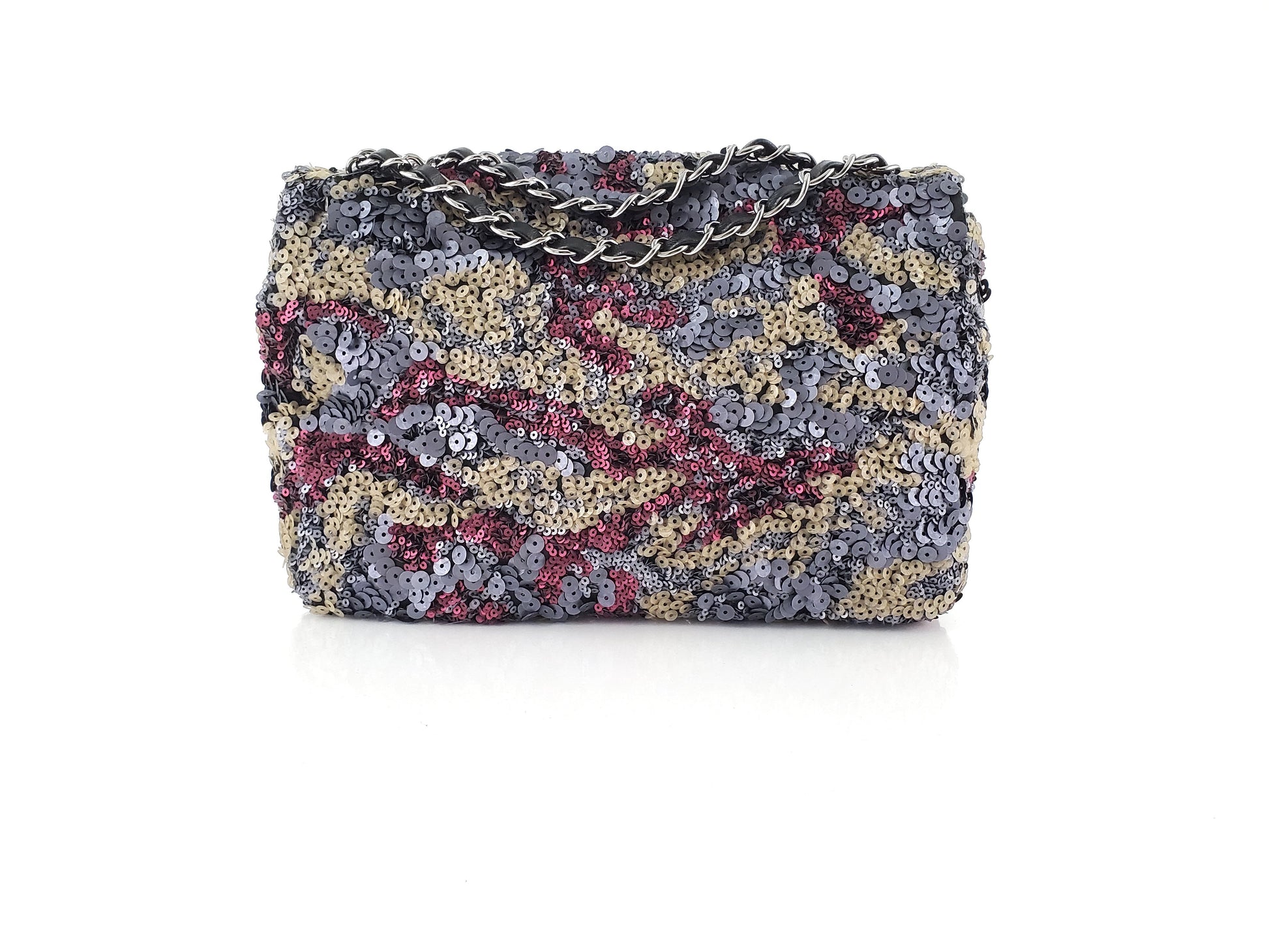 Chanel Sequin Embellished Metallic Pink Medium Flap Bag