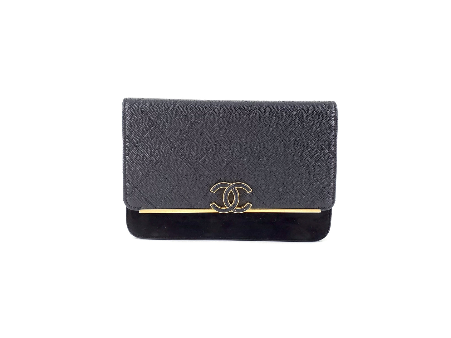 Chanel 2019 Leather Suede Wallet on the Chain Crossbody Bag
