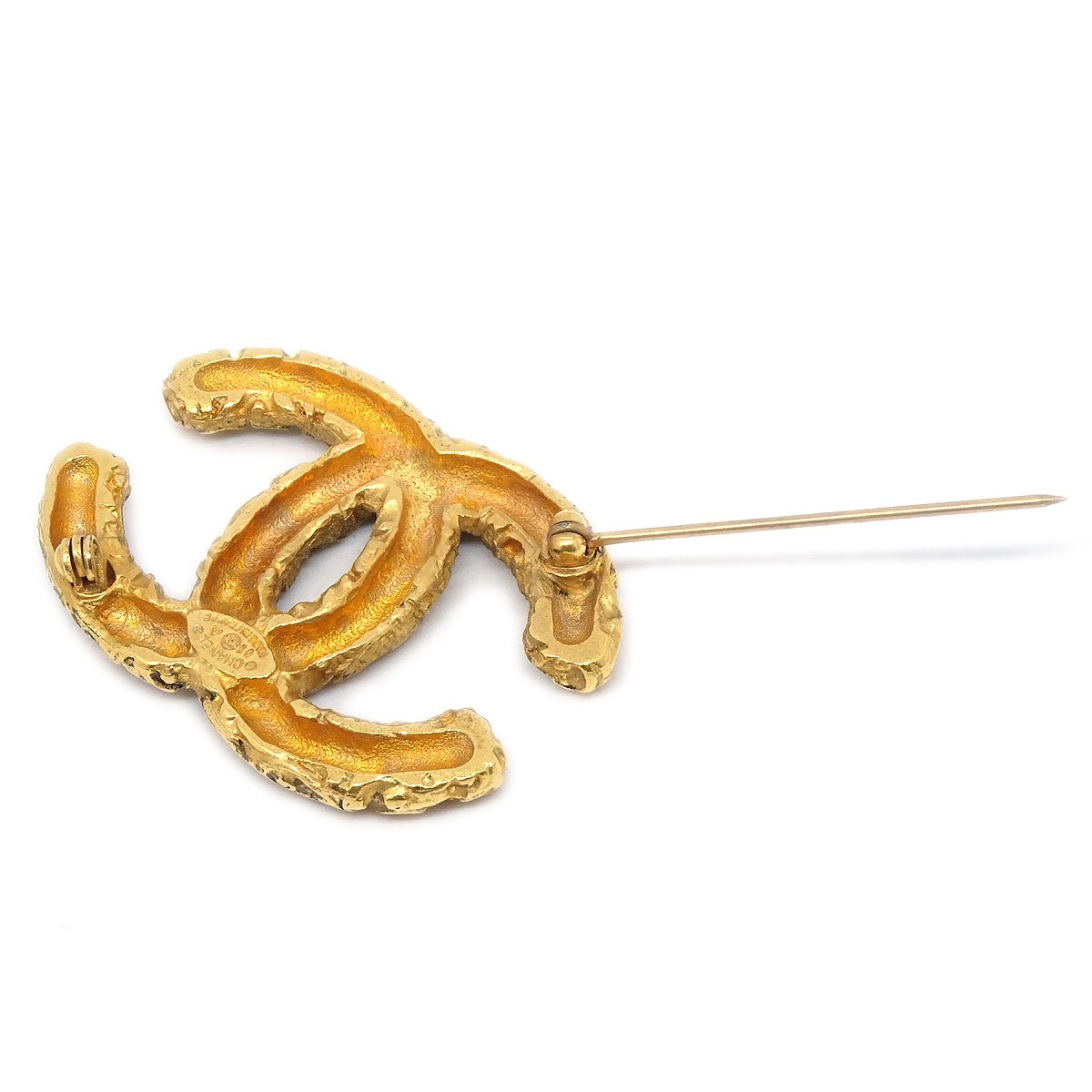 CHANEL CC Logos Brooch Gold 93A 90711