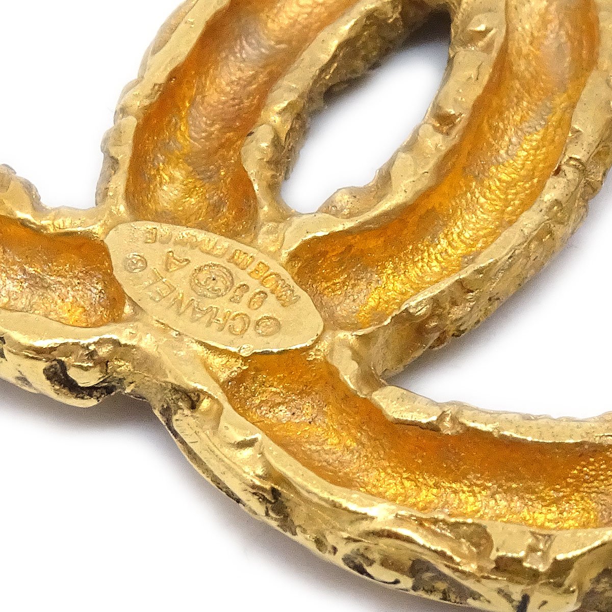 CHANEL CC Logos Brooch Gold 93A 90711