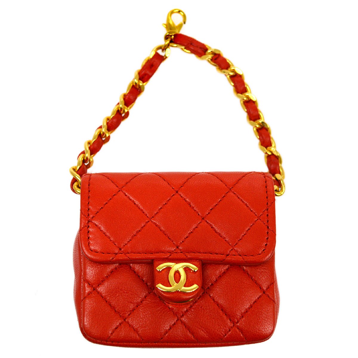CHANEL? Classic Flap Micro Bag Pouch Red 71178