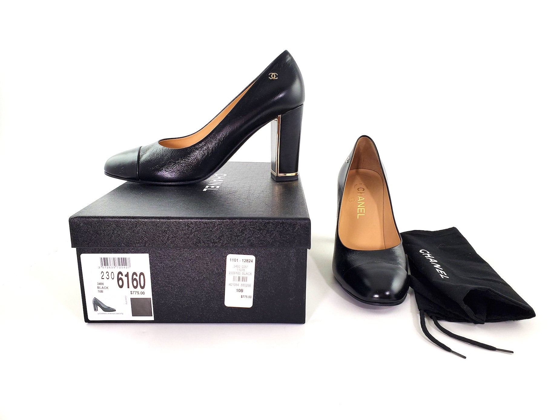 Chanel Cc Logo Round Toe Pumps 40 Bag