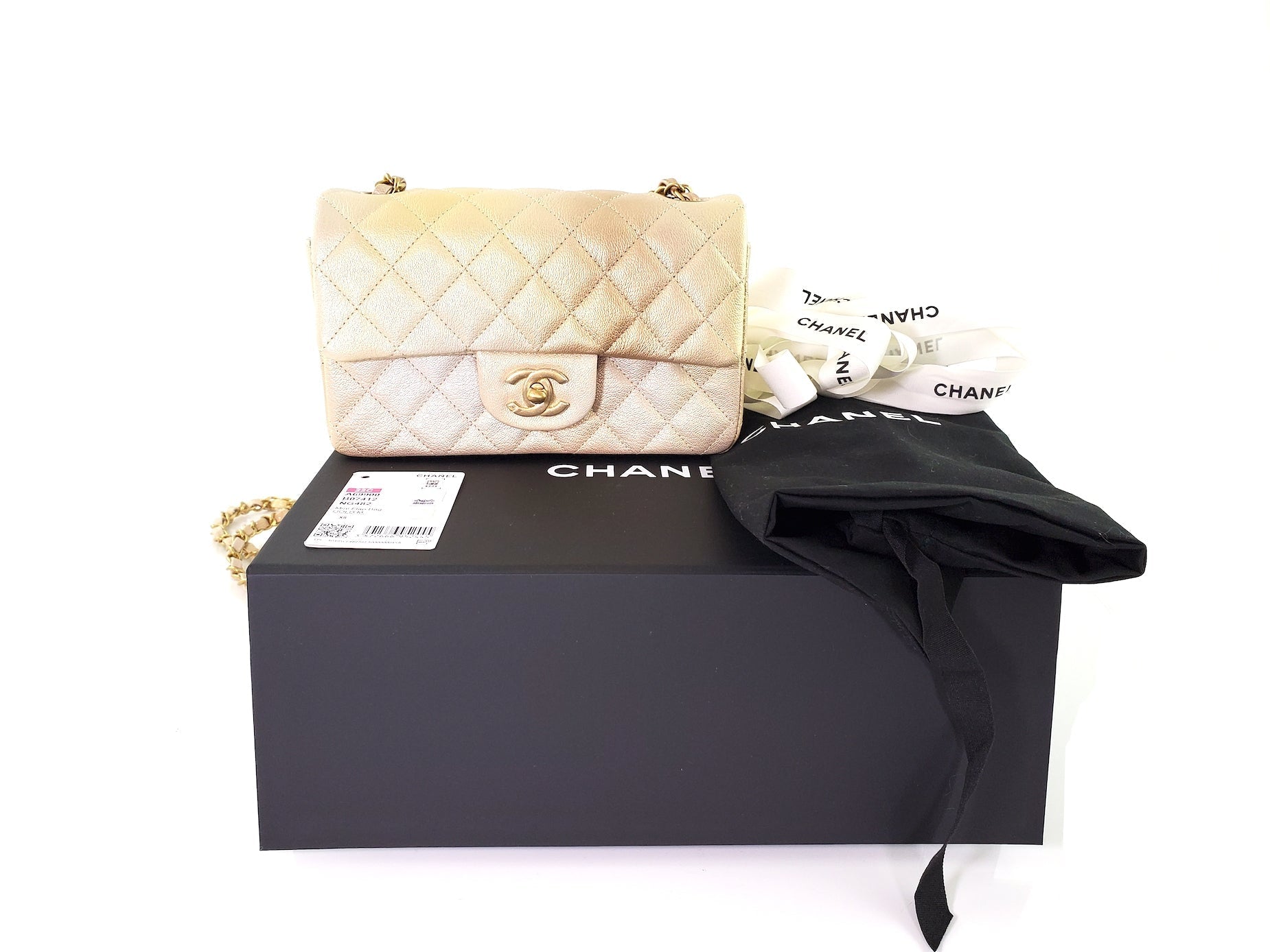 Chanel New Classic Rectangular Mini Gold Ombre Flap Bag