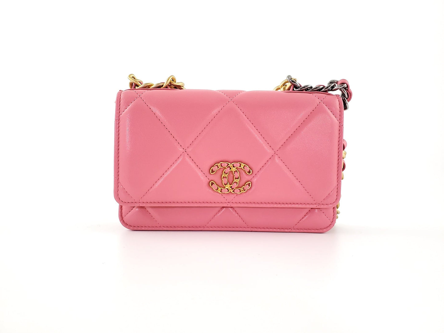 Chanel New 19 21A Pink Wallet on the Chain WOC Bag