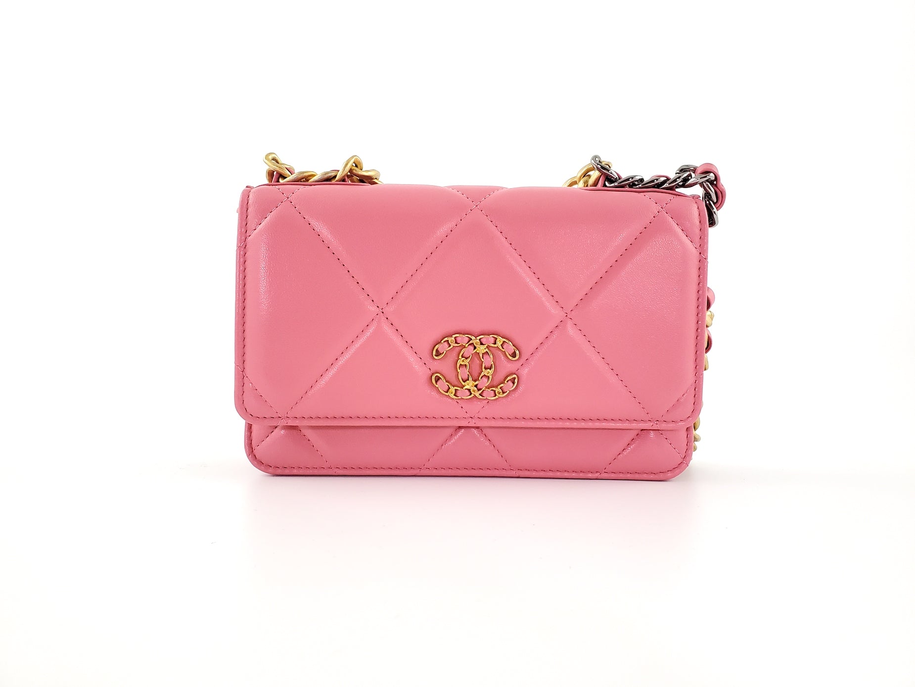 Chanel New 19 21A Pink Wallet on the Chain WOC Bag