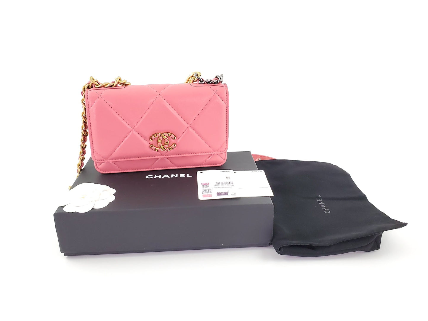 Chanel New 19 21A Pink Wallet on the Chain WOC Bag